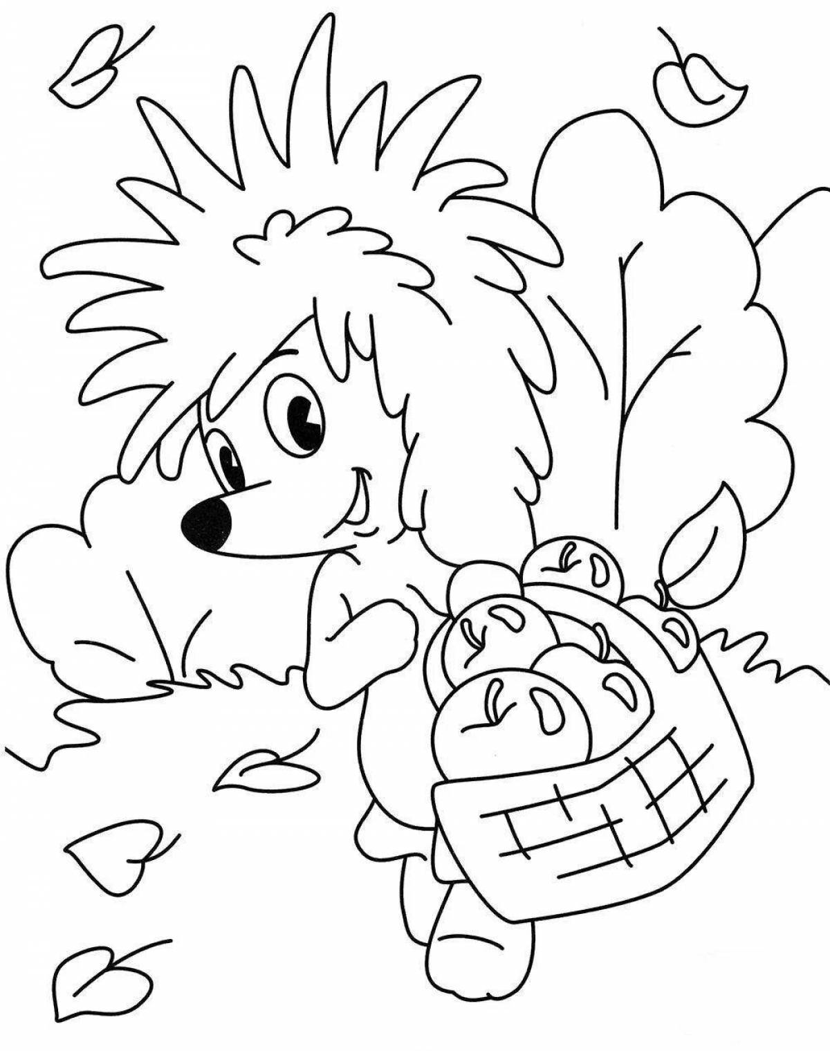 Exciting hedgehog coloring book for kids