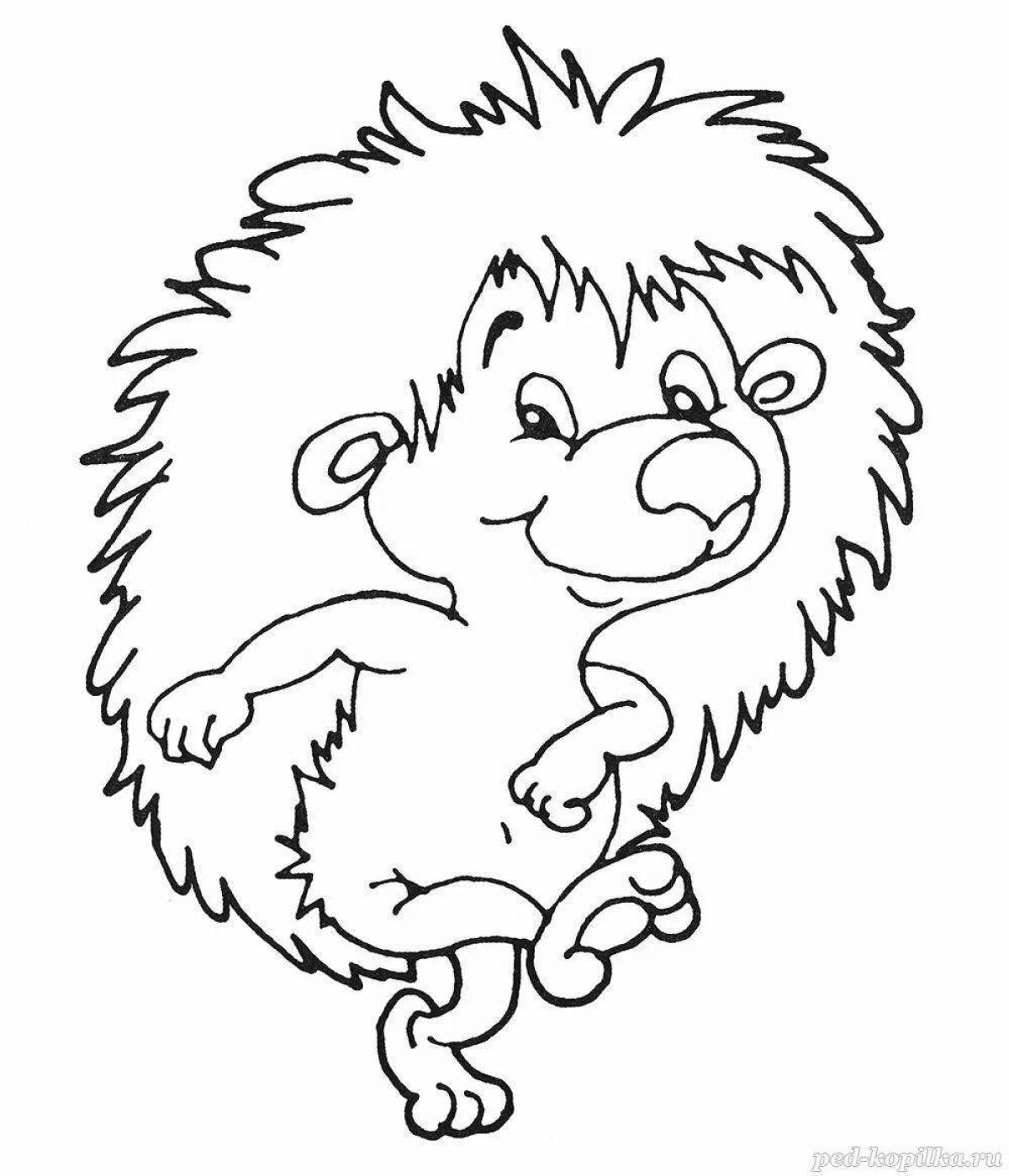 Fancy hedgehog coloring pages for kids