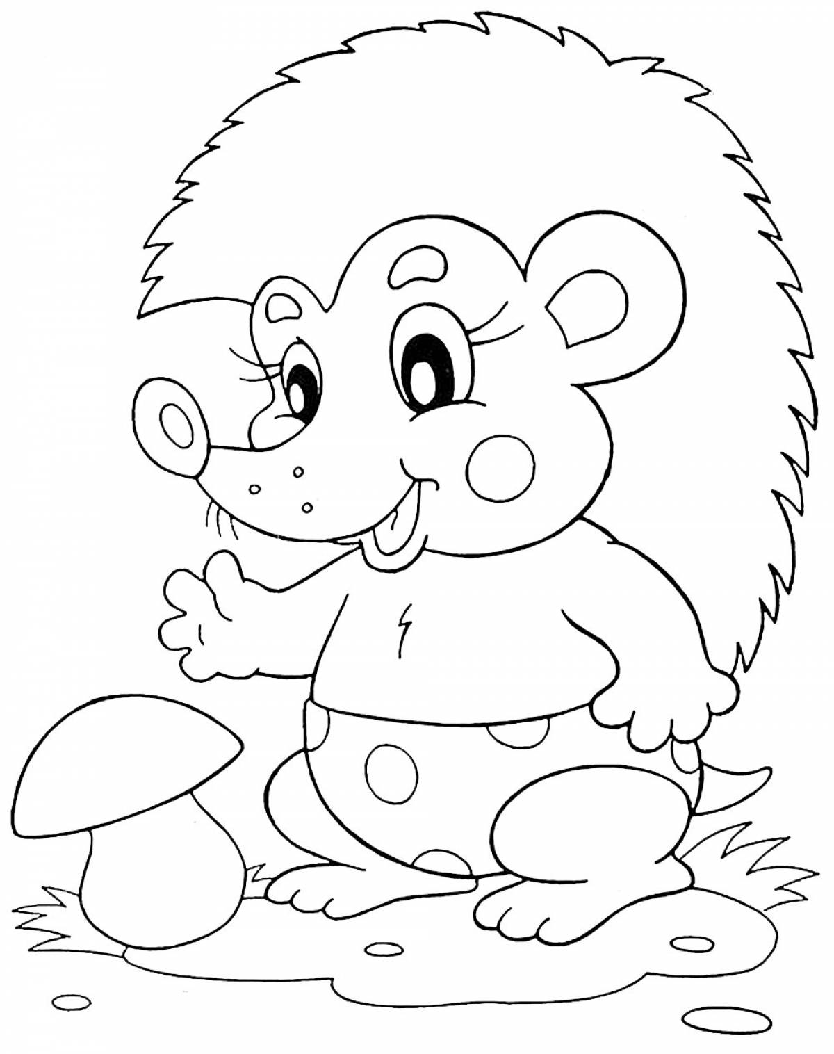 Radiant hedgehog coloring book for kids