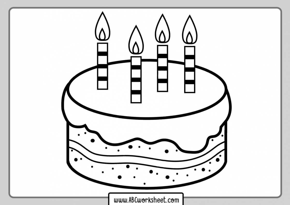A fun cake coloring book for 3-4 year olds
