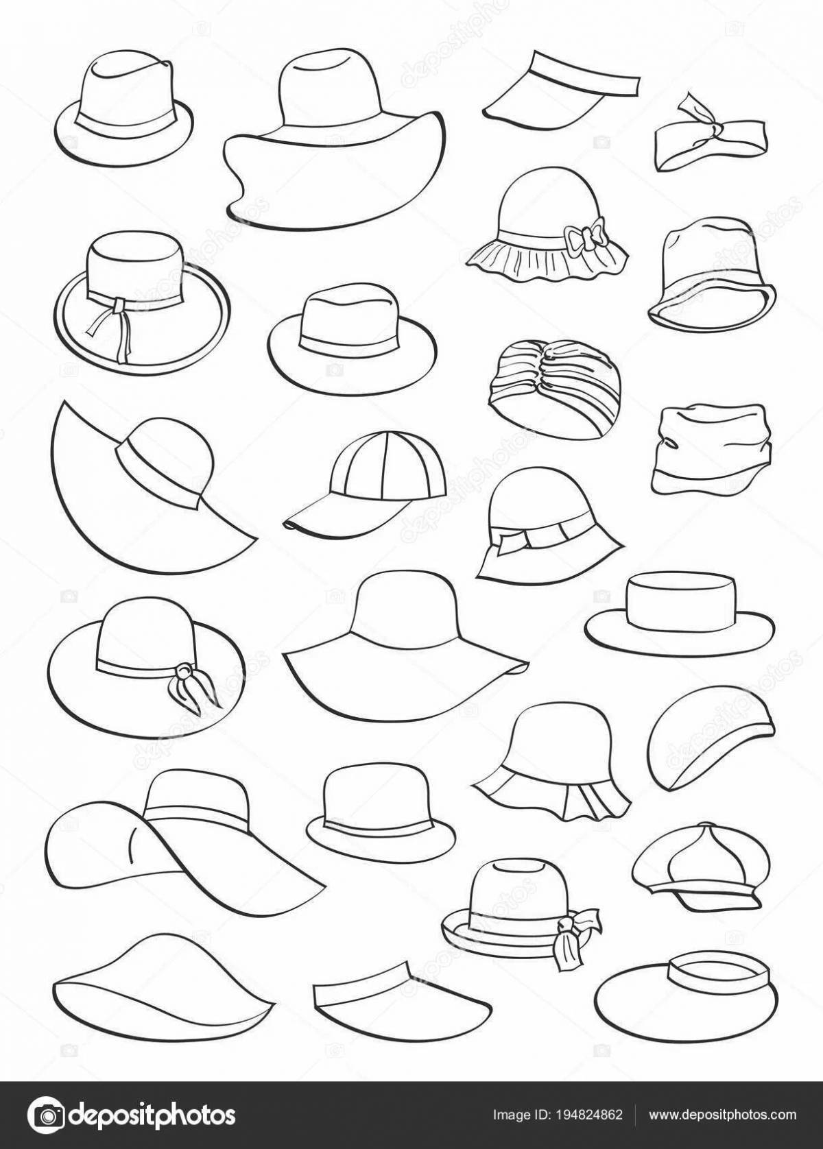 Coloring page dazzling hat for children 4-5 years old