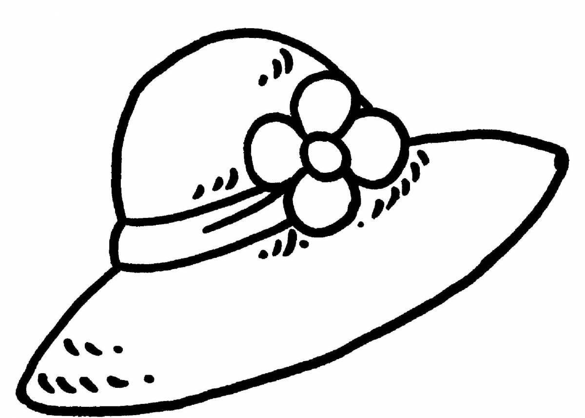 Coloring page cute hat for children 4-5 years old