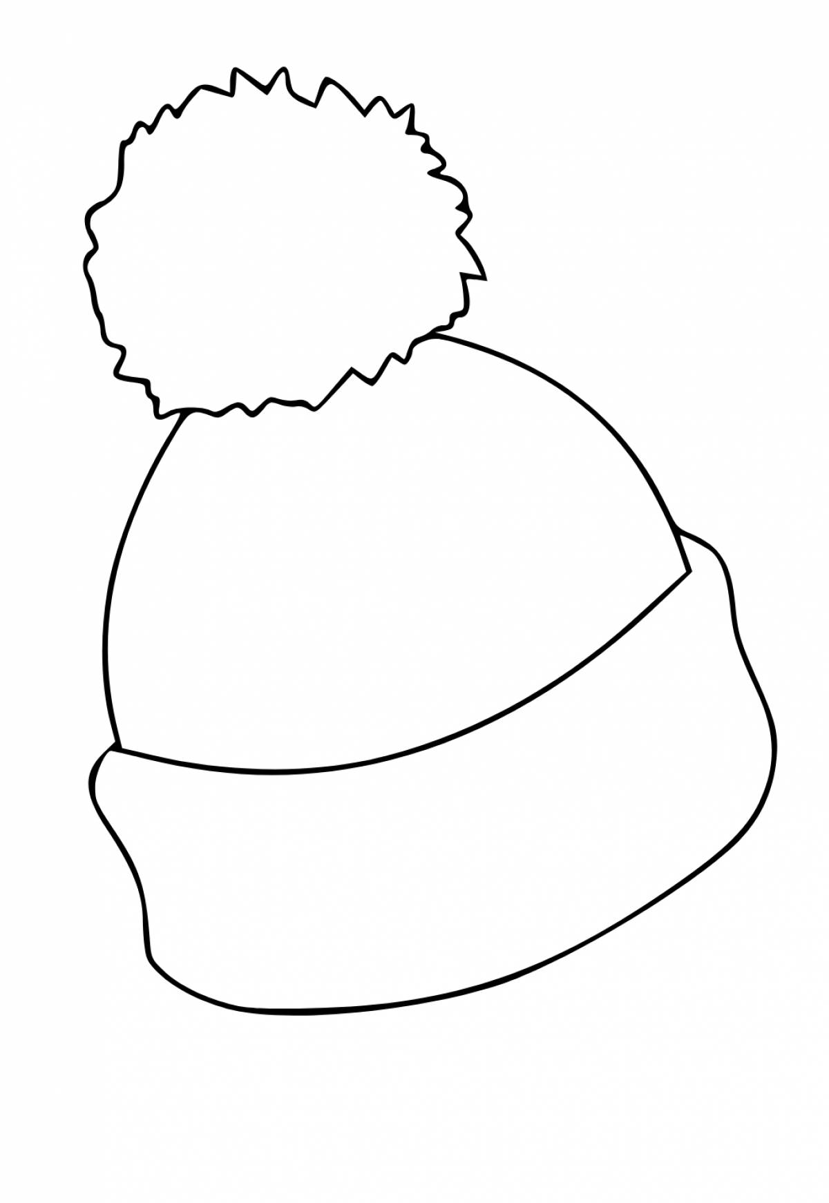 Coloring page glamor hat for children 4-5 years old