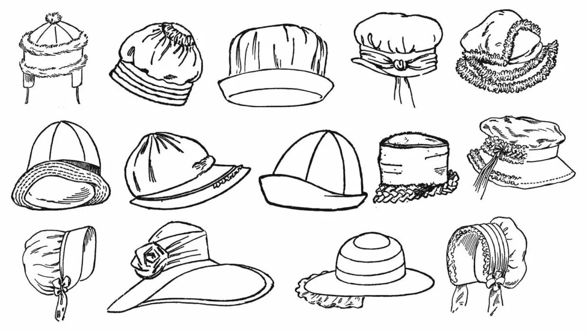 Coloring page wonderful hat for children 4-5 years old