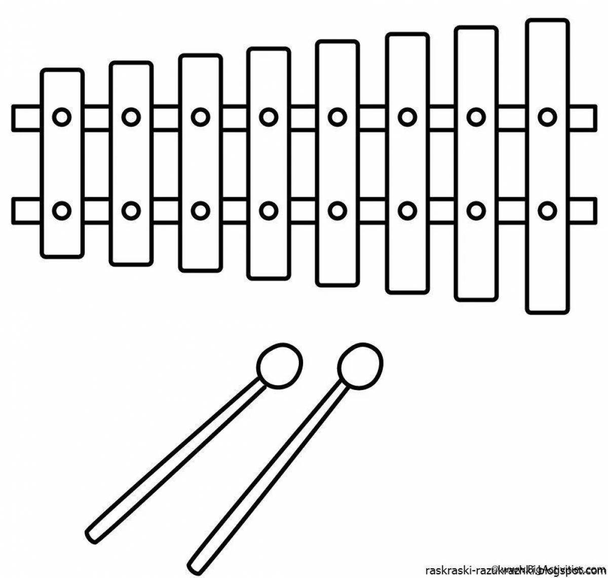 Креативные музыкальные инструменты раскраски для детей 3-4 лет