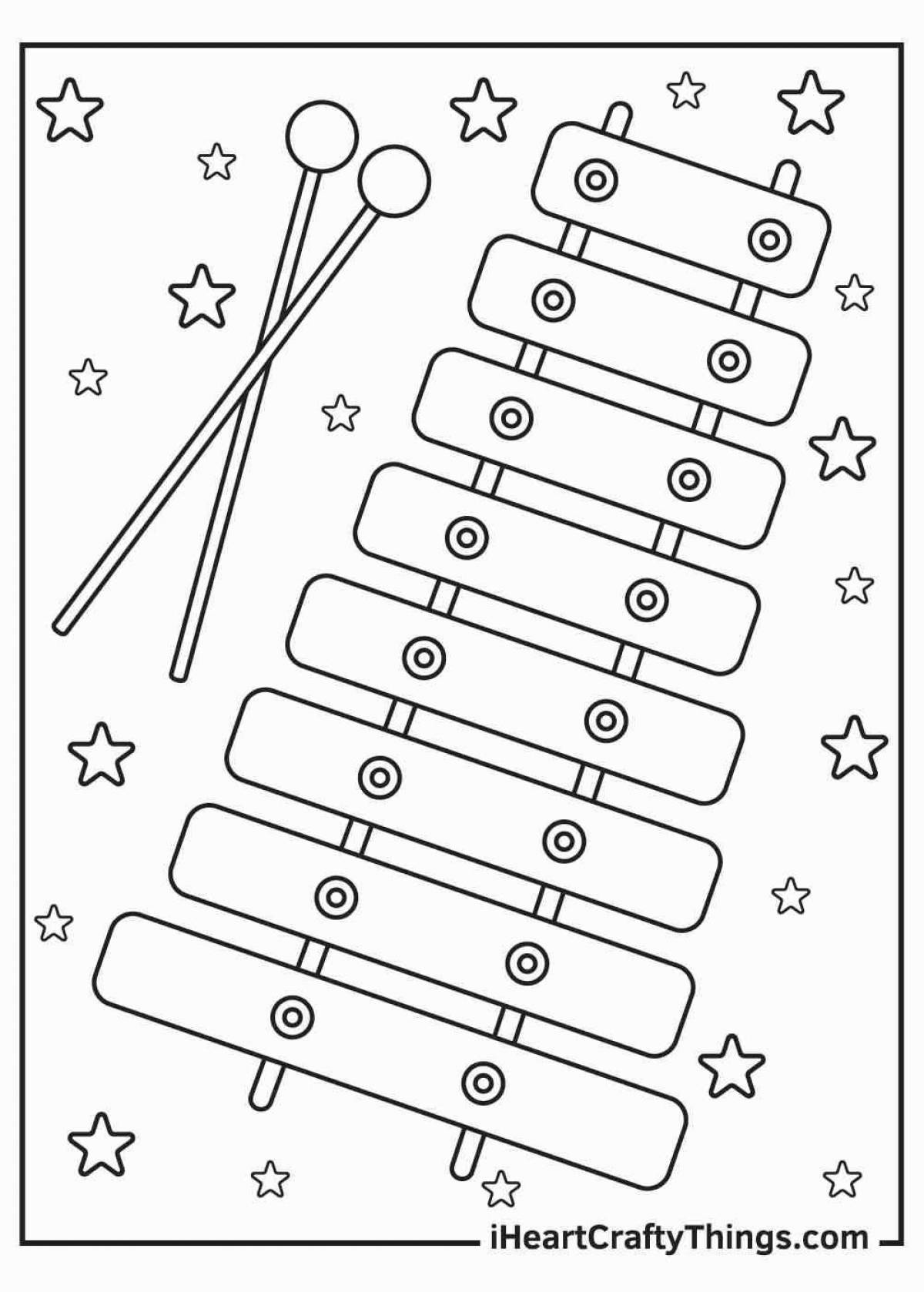 Adorable musical instrument coloring book for 3-4 year olds
