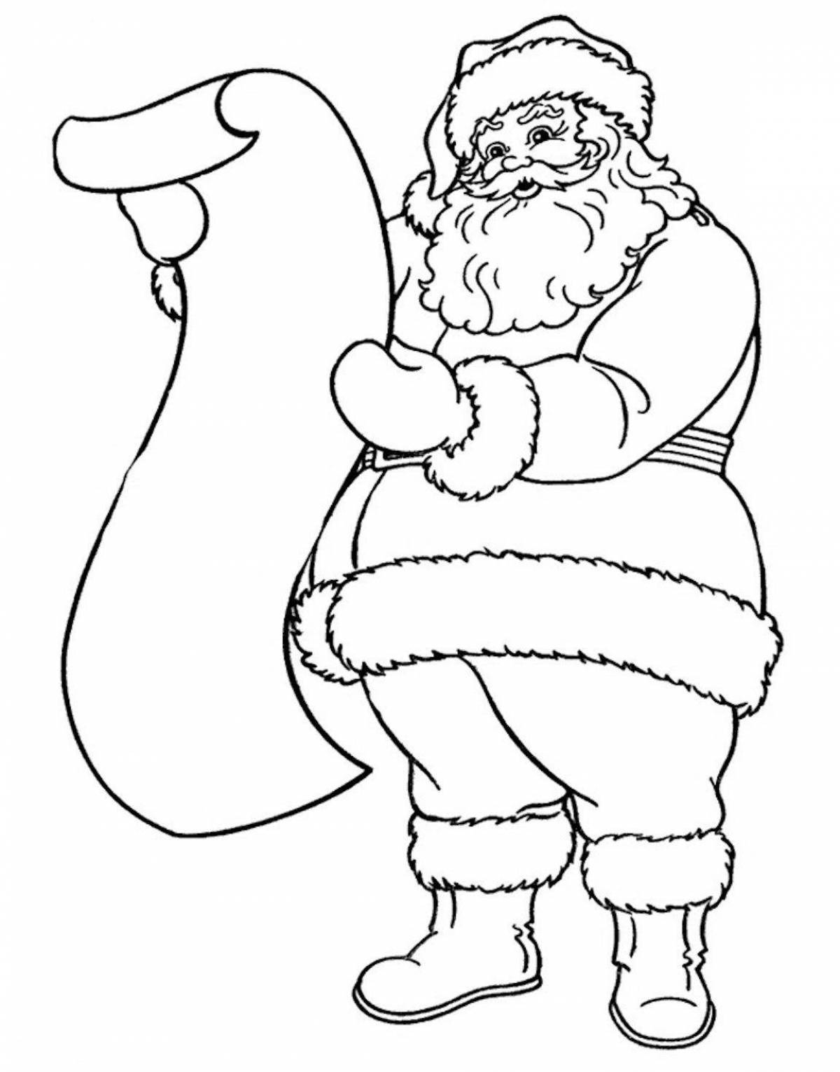 Animated santa claus coloring page