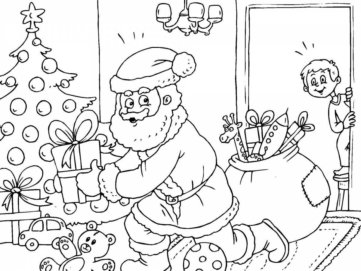 Adorable Santa Claus coloring book