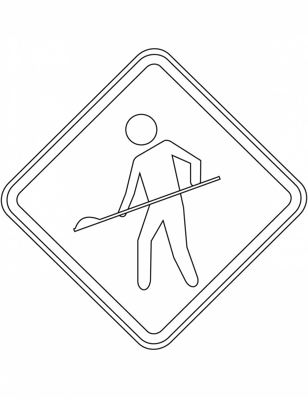 Playful crosswalk coloring page