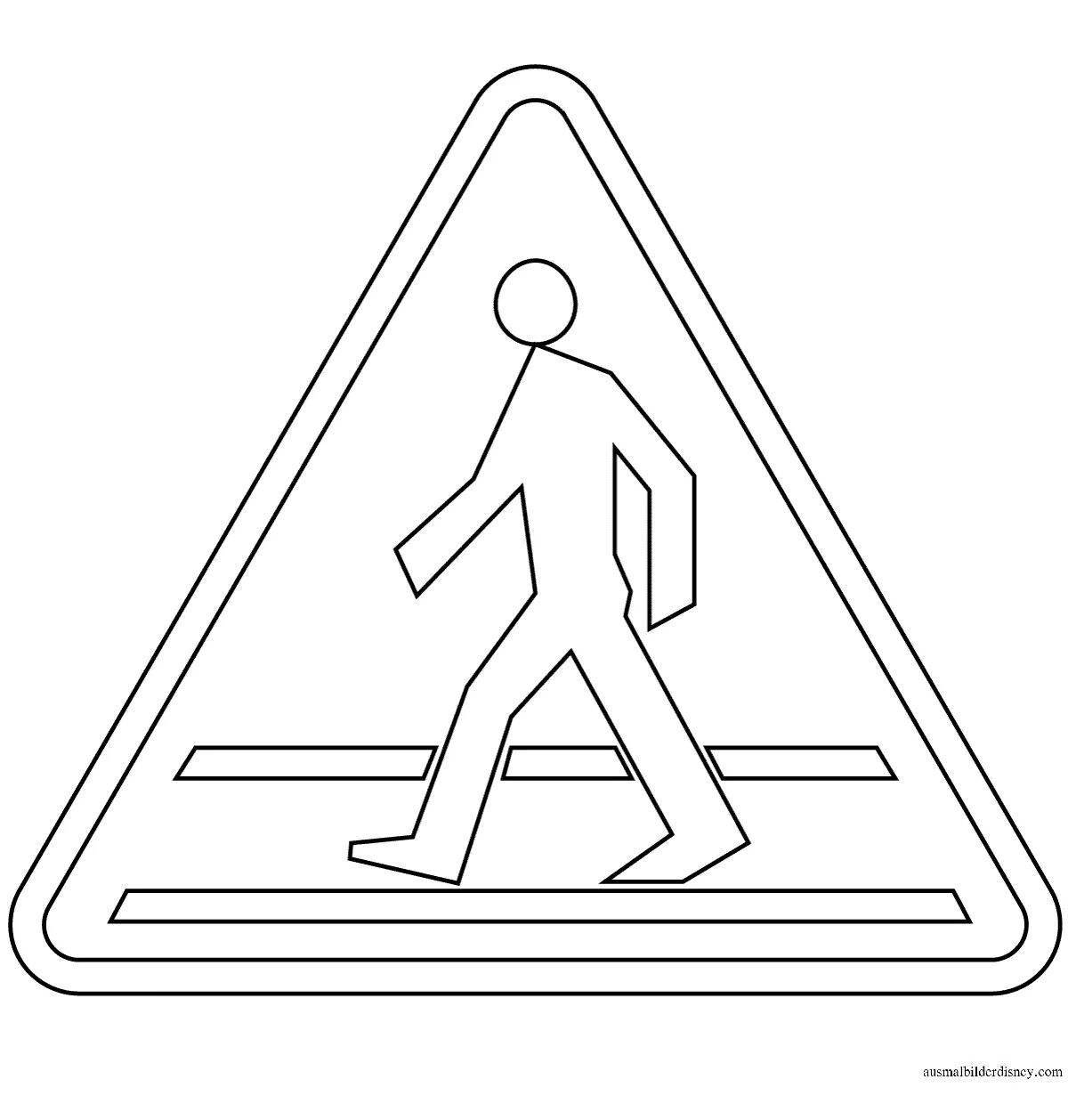 Tempting crosswalk coloring page