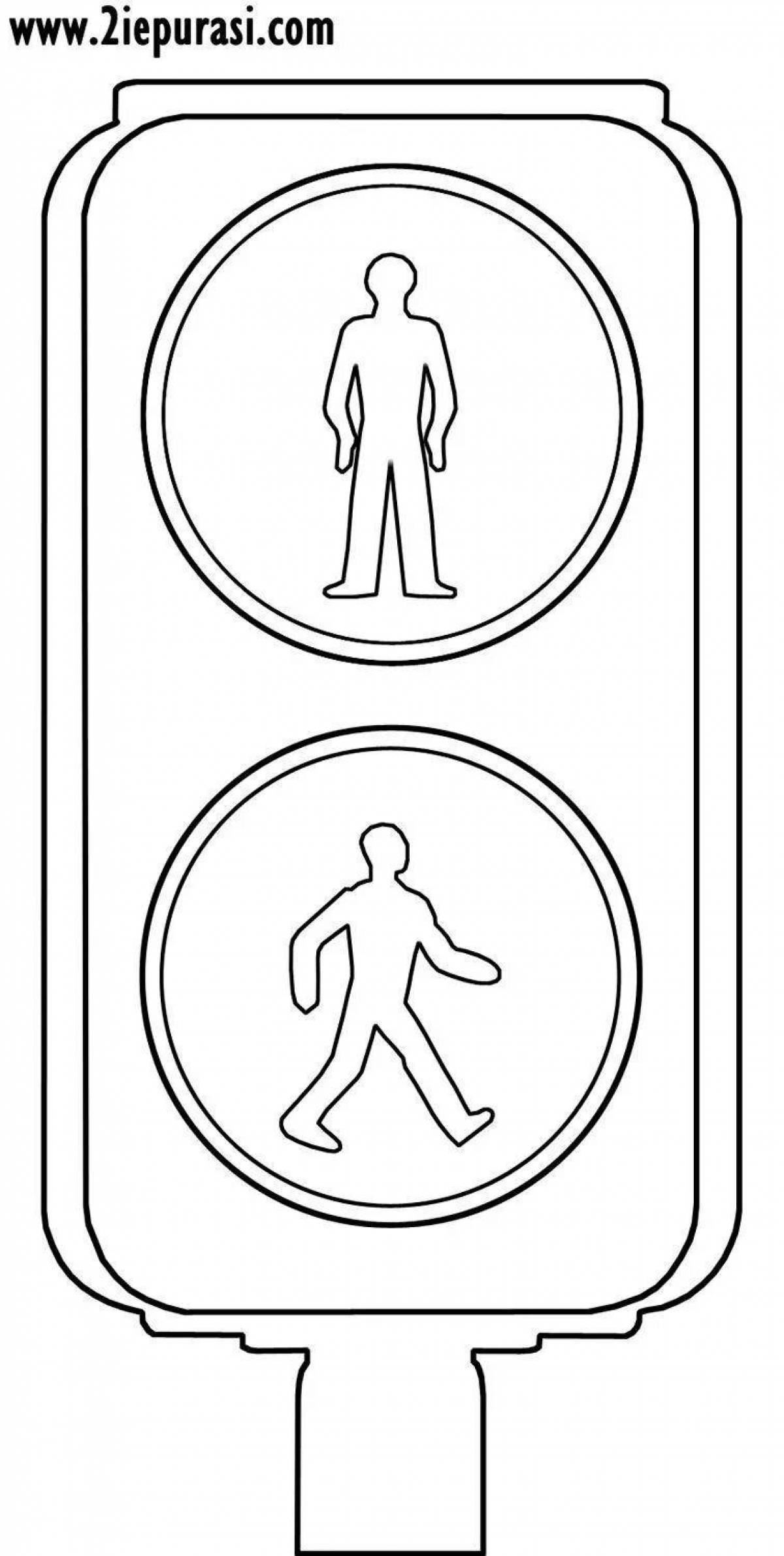 Cute crosswalk coloring page