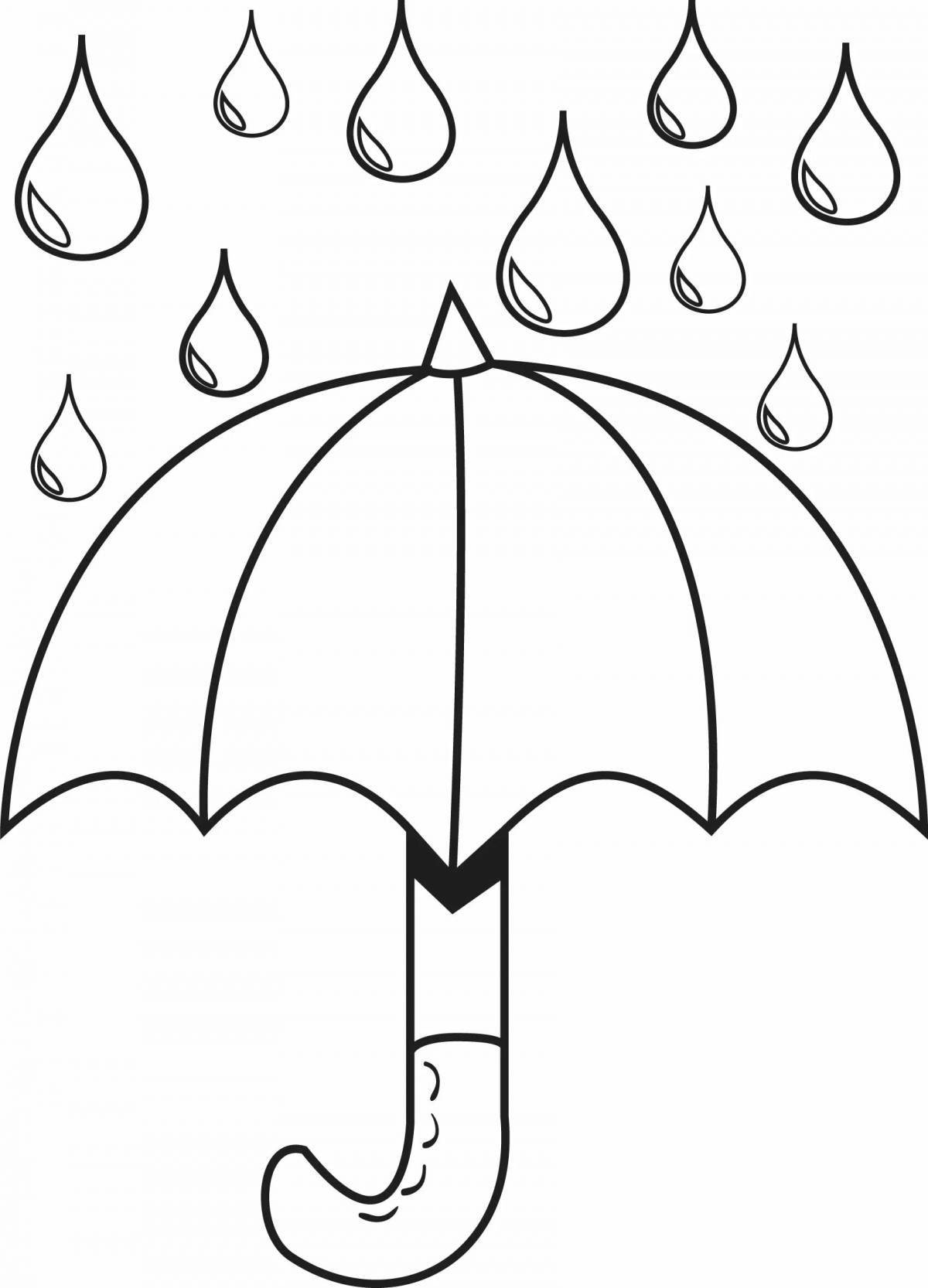 Coloring book funny umbrella for children 3-4 years old