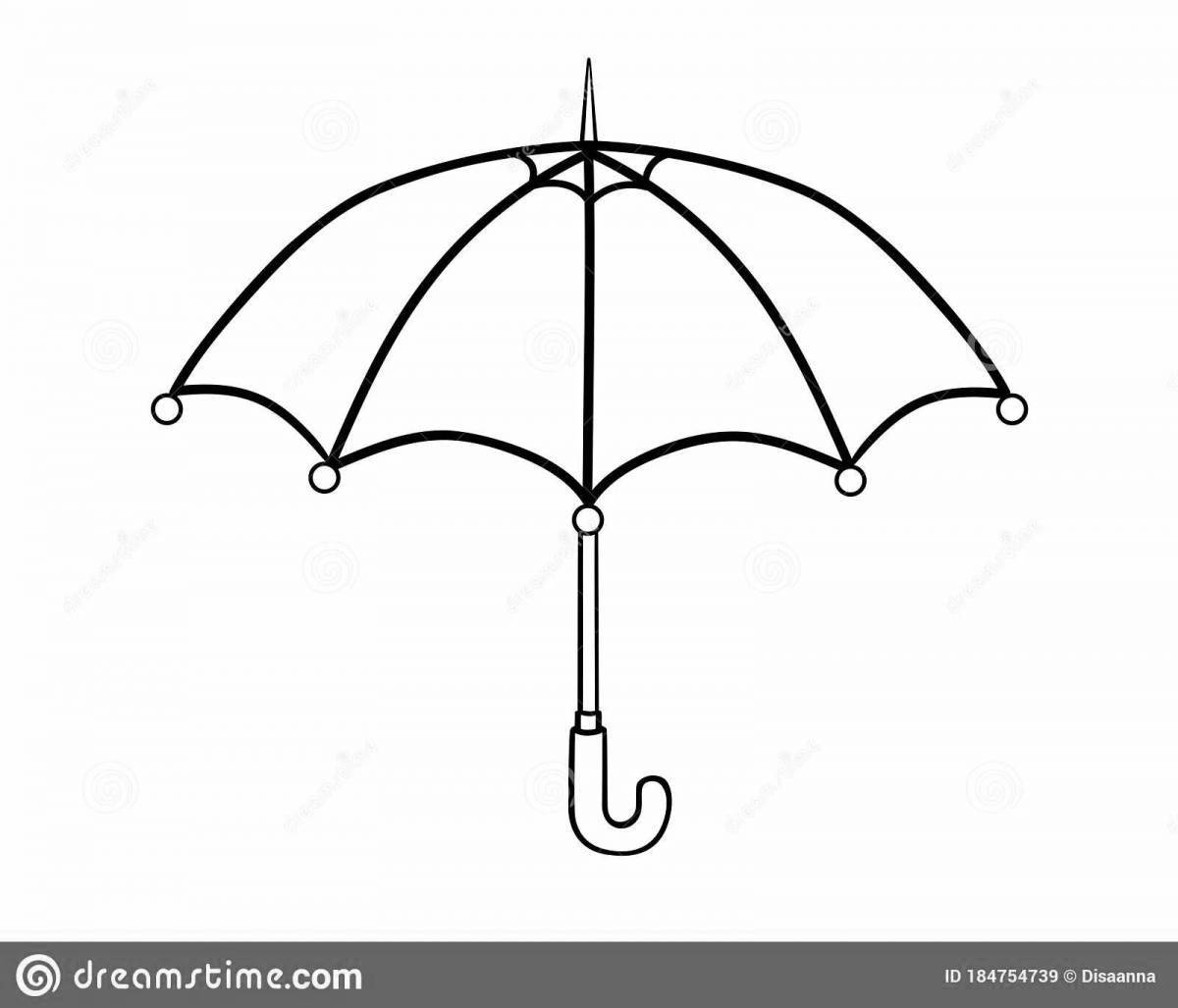 Adorable umbrella coloring page for 3-4 year olds