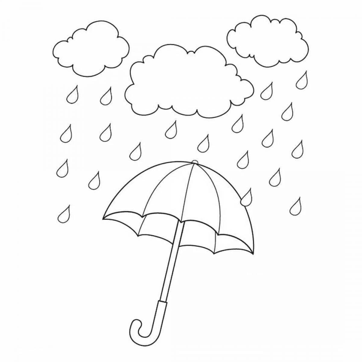 Coloring book cute umbrella for children 3-4 years old