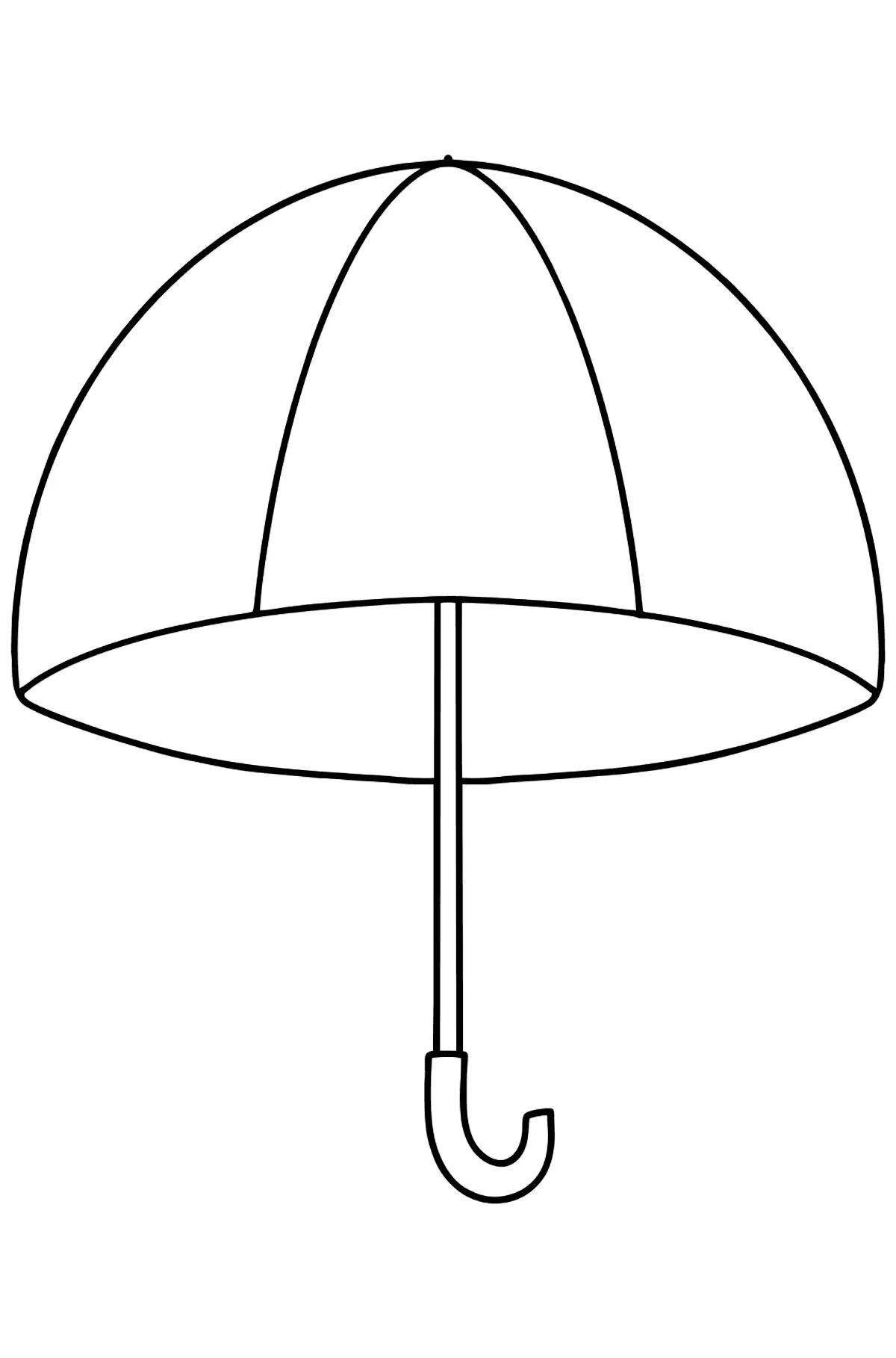Crazy umbrella coloring pages for 3-4 year olds