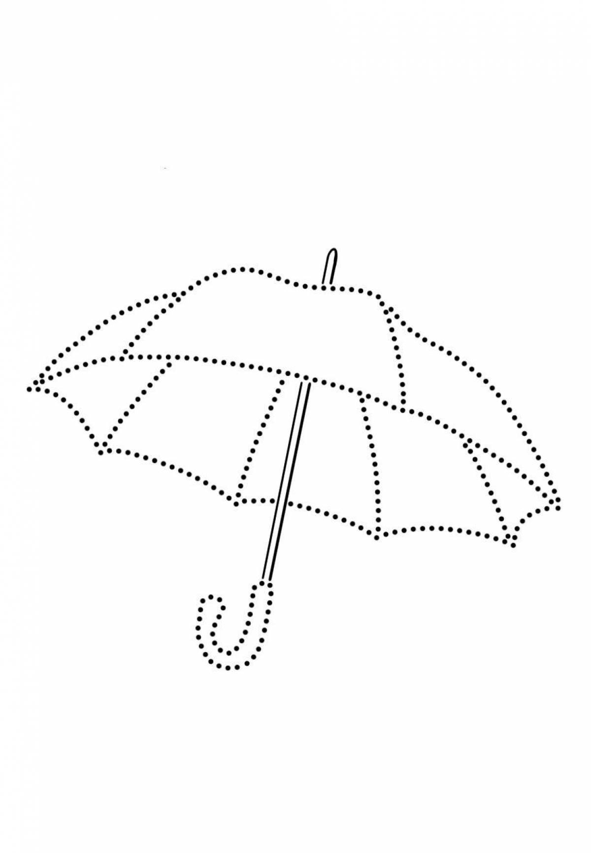 Color-frenzy umbrella coloring page for children 3-4 years old