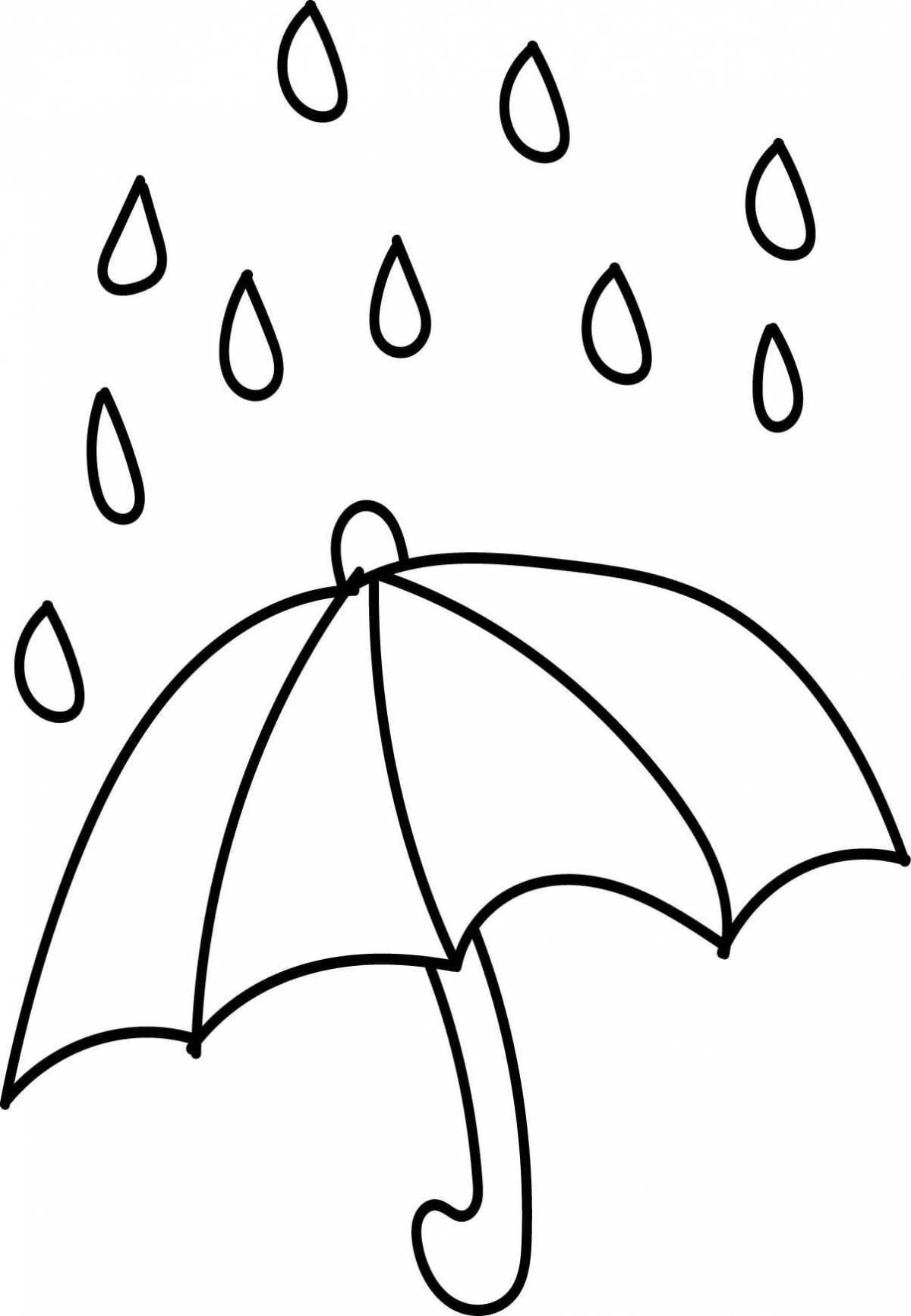 Multicolored umbrella coloring book for 3-4 year olds
