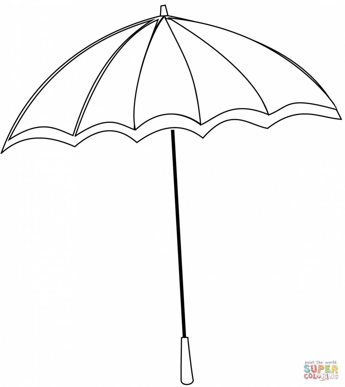 Multi-colored vegetable umbrella coloring book for 3-4 year olds