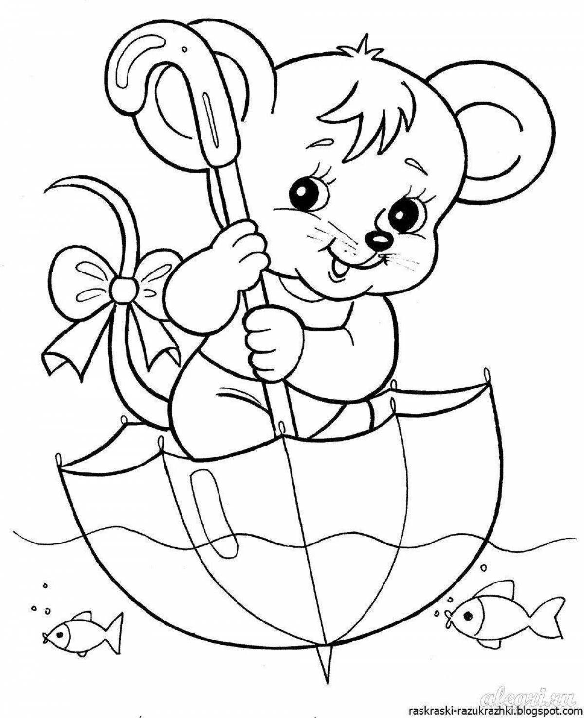 Color-frenzy coloring page for girls 3-4 years old