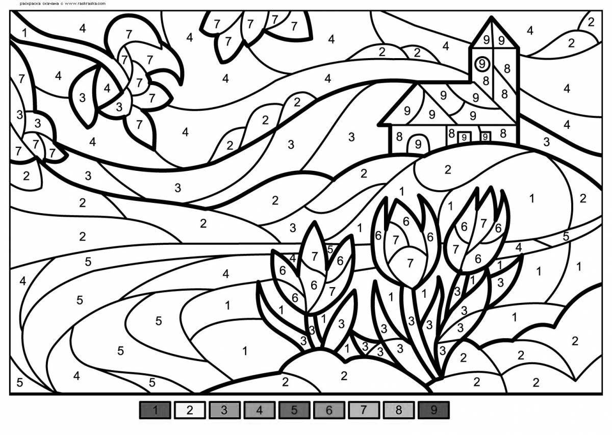 Color by number coloring book for all adults