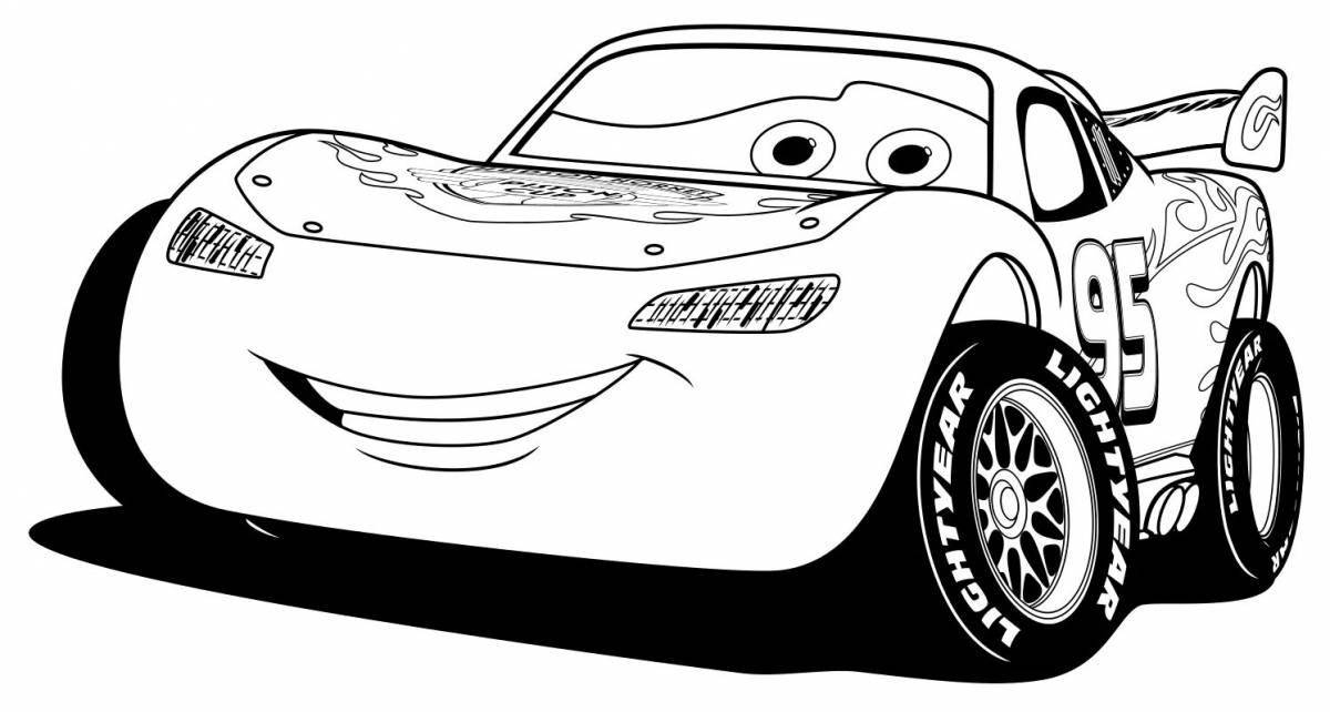 Crazy cars coloring pages for 3-4 year olds