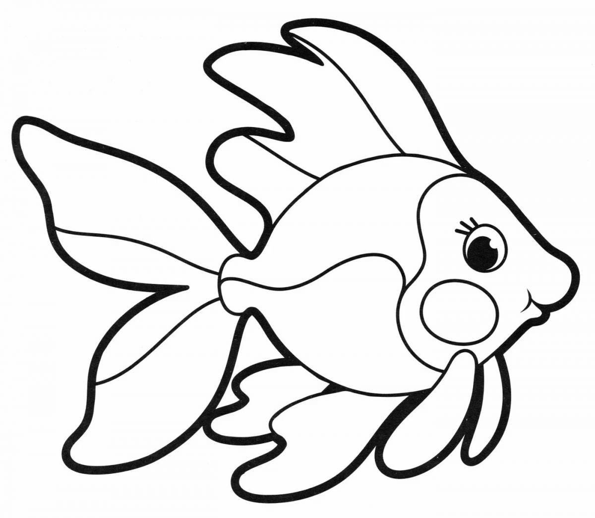 Выдающаяся страница раскраски с золотыми рыбками для дошкольников