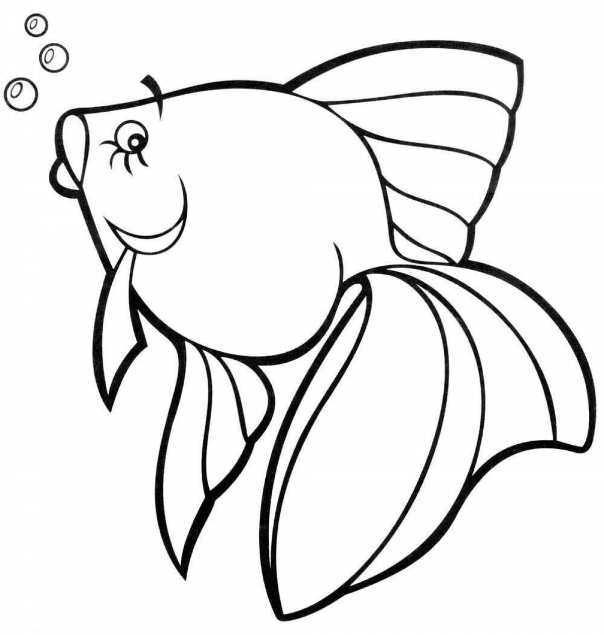 Безупречная раскраска золотая рыбка для детей