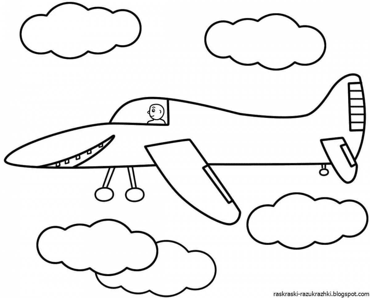 Animated airplane coloring pages for kids