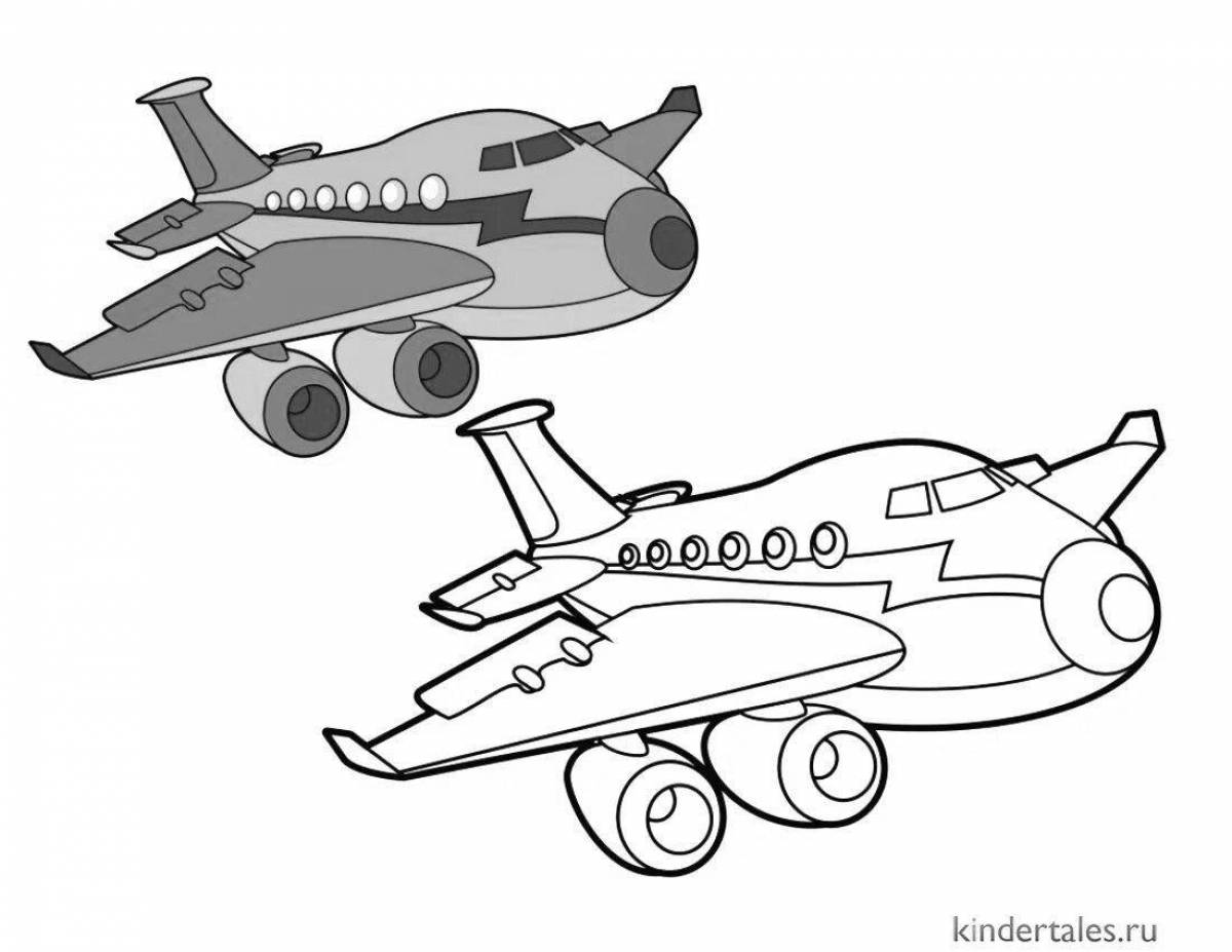 Great military aircraft coloring for kids