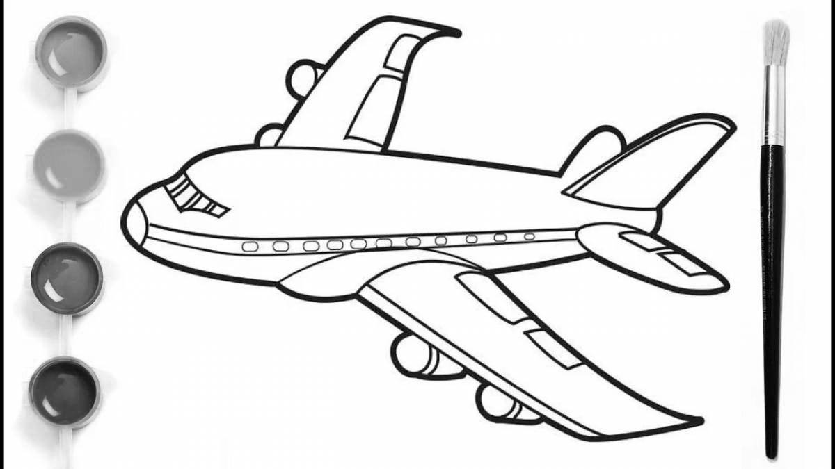 Stimulating airplane coloring pages for preschoolers