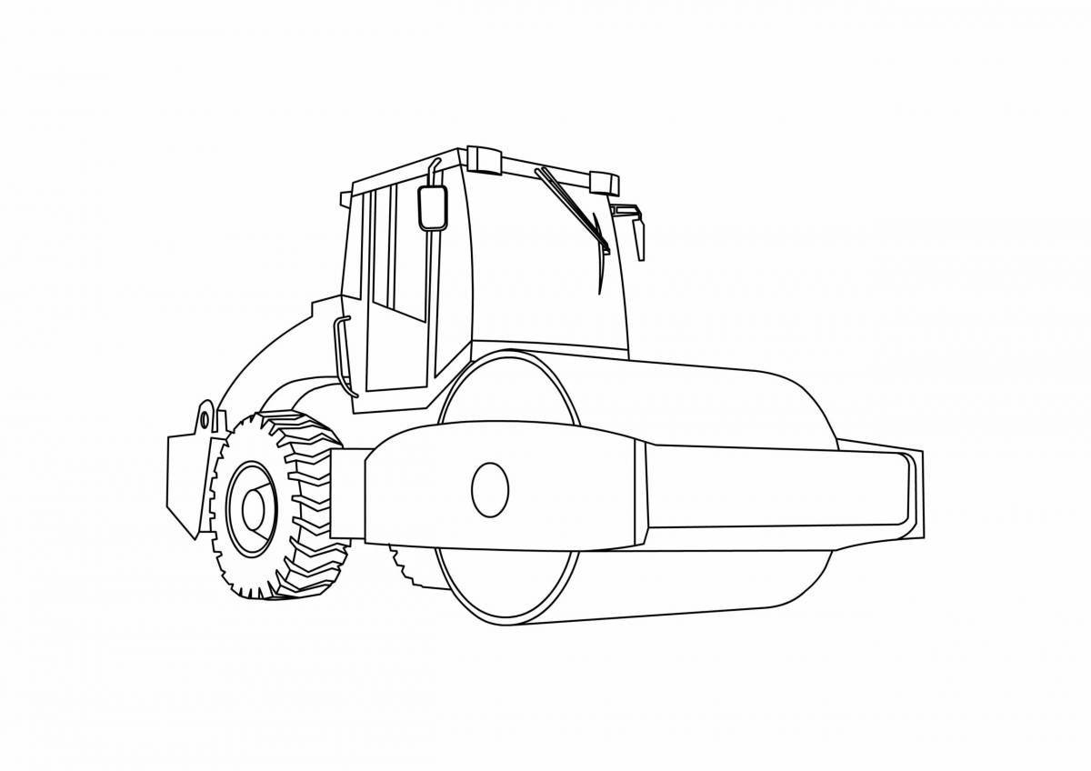 Bright coloring of construction equipment for children 6-7 years old