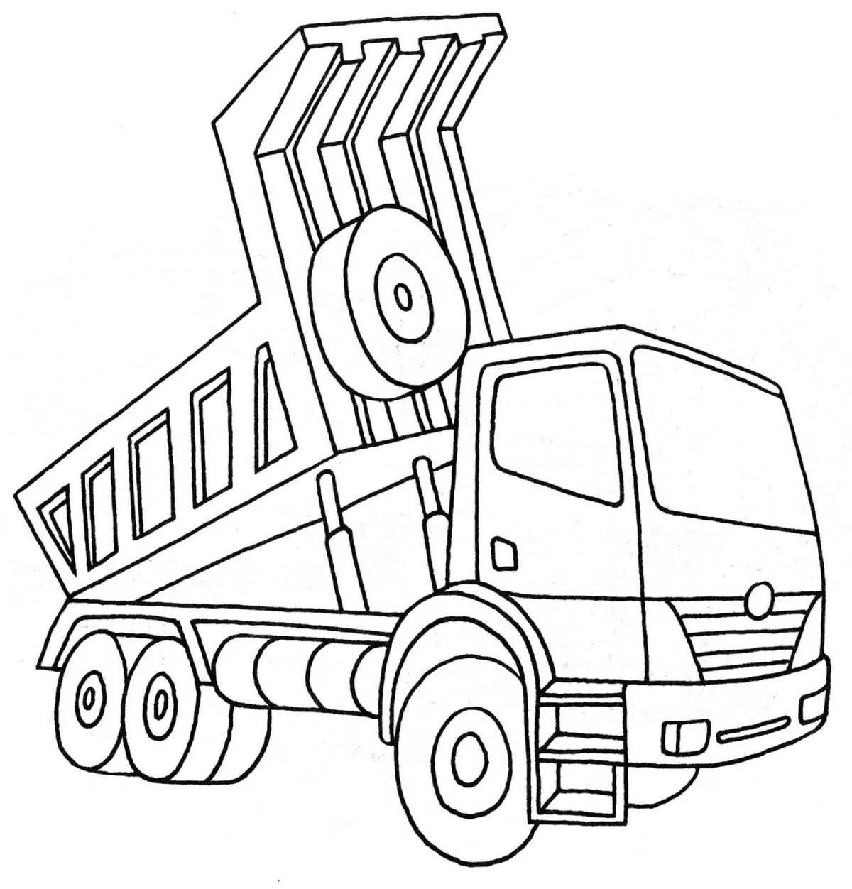 Construction machinery coloring page for 6-7 year olds