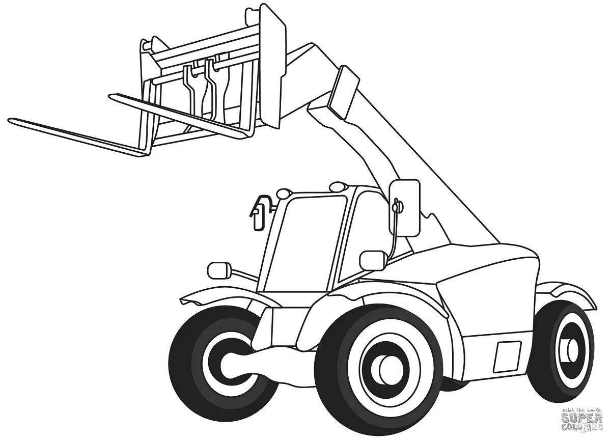 Adorable construction machinery coloring page for 6-7 year olds