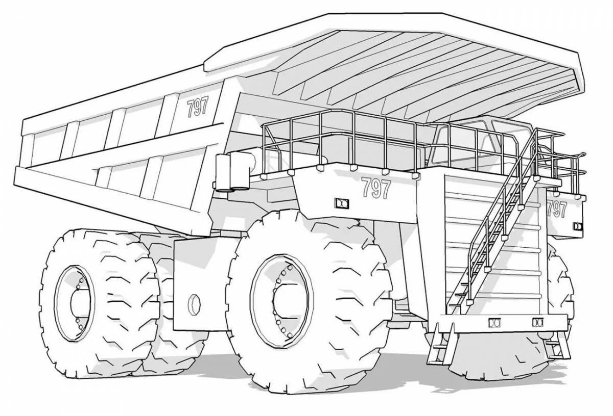 Adorable construction machinery coloring page for 6-7 year olds