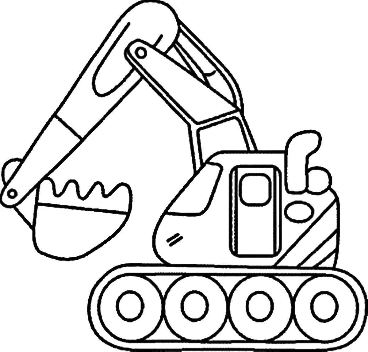 A fascinating coloring book construction equipment for children 6-7 years old