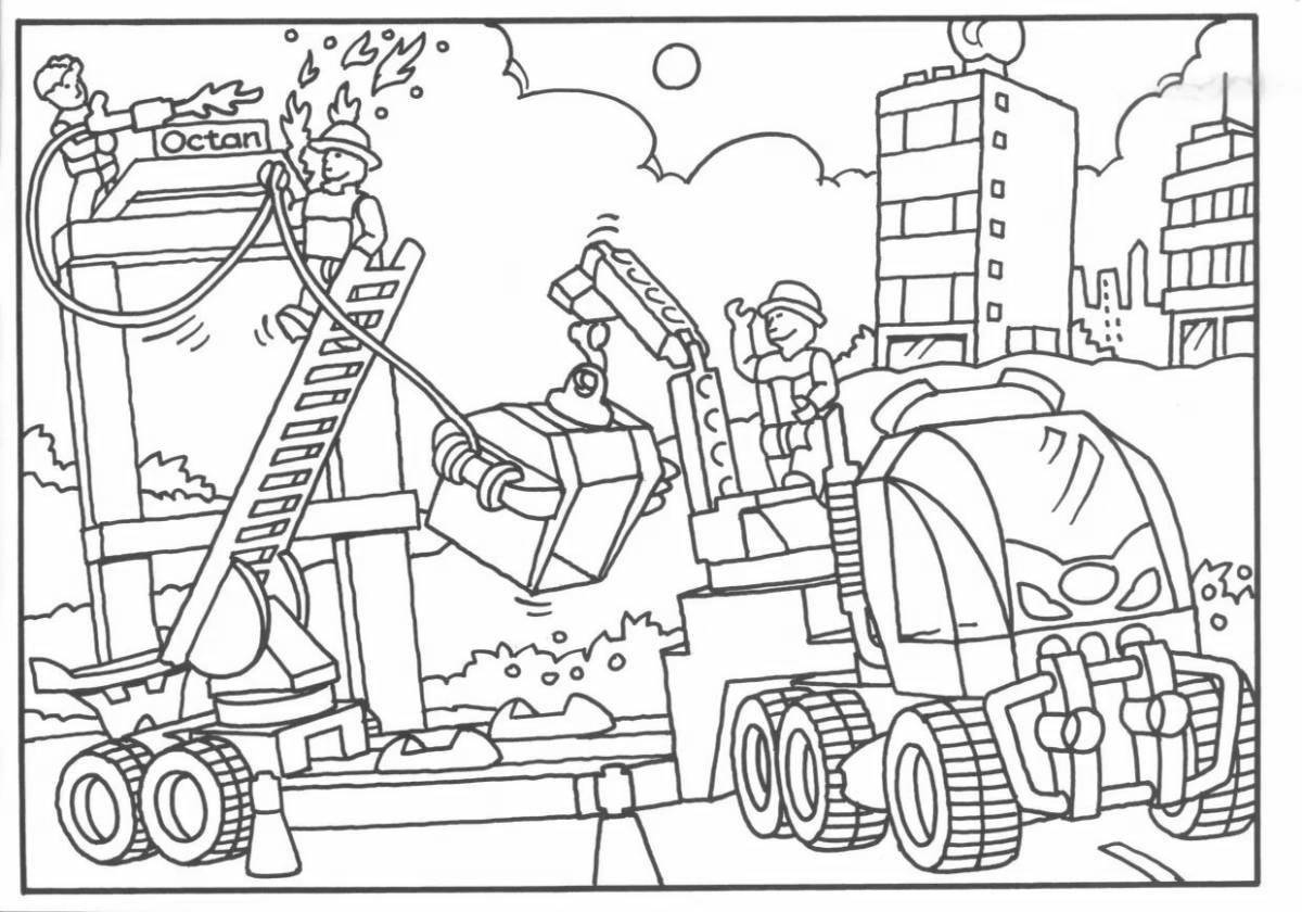 Coloring book nice construction equipment for children 6-7 years old