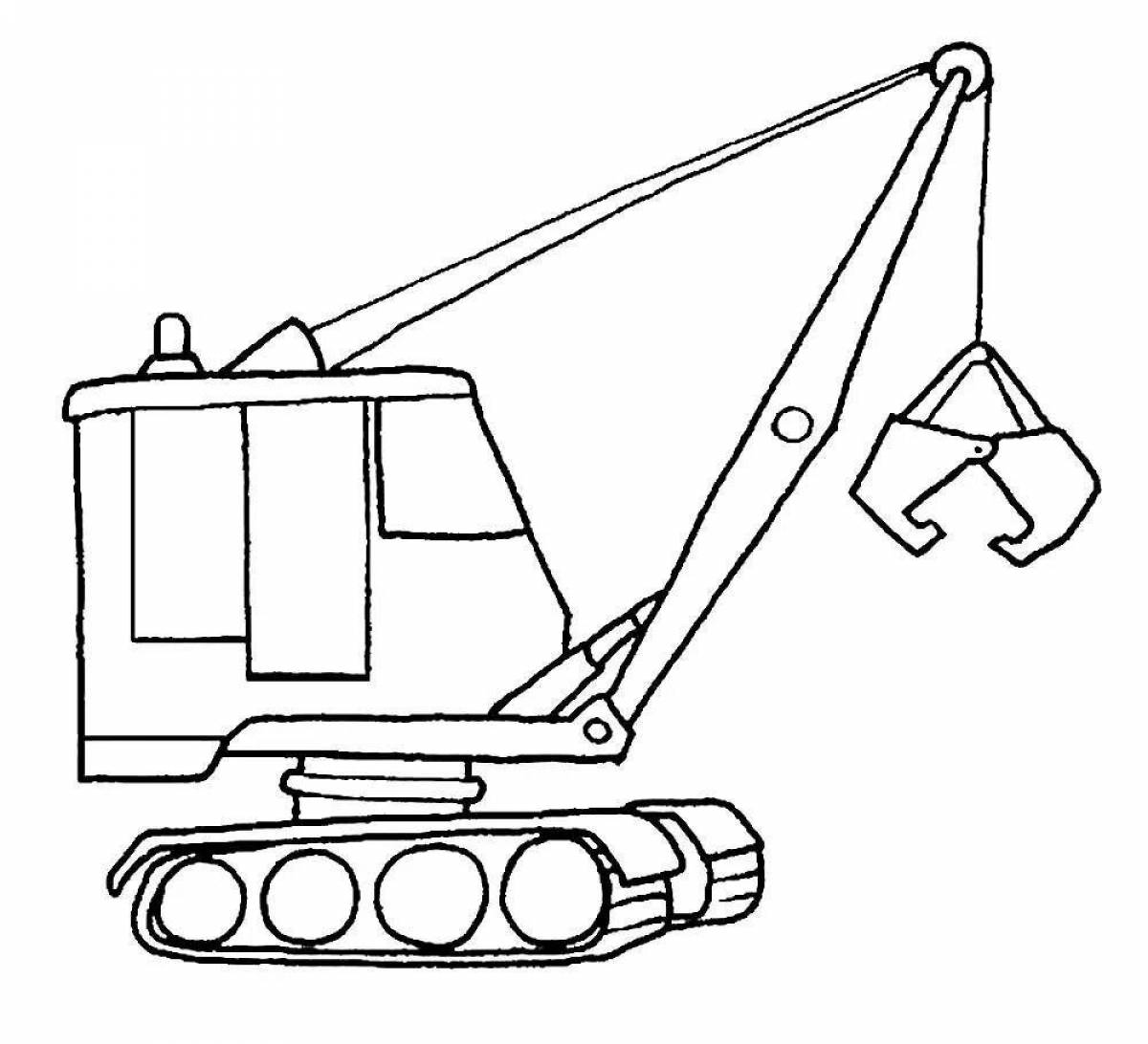 Unusual coloring of construction equipment for children 6-7 years old