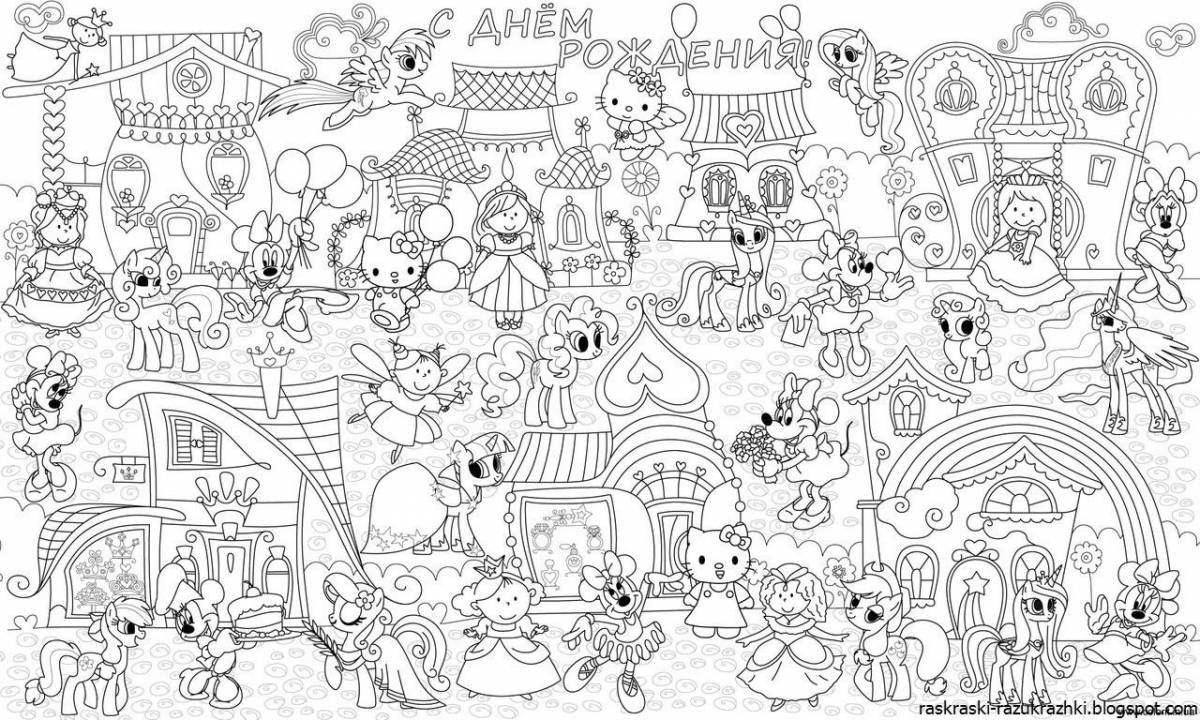 Sweet giant coloring pages for kids