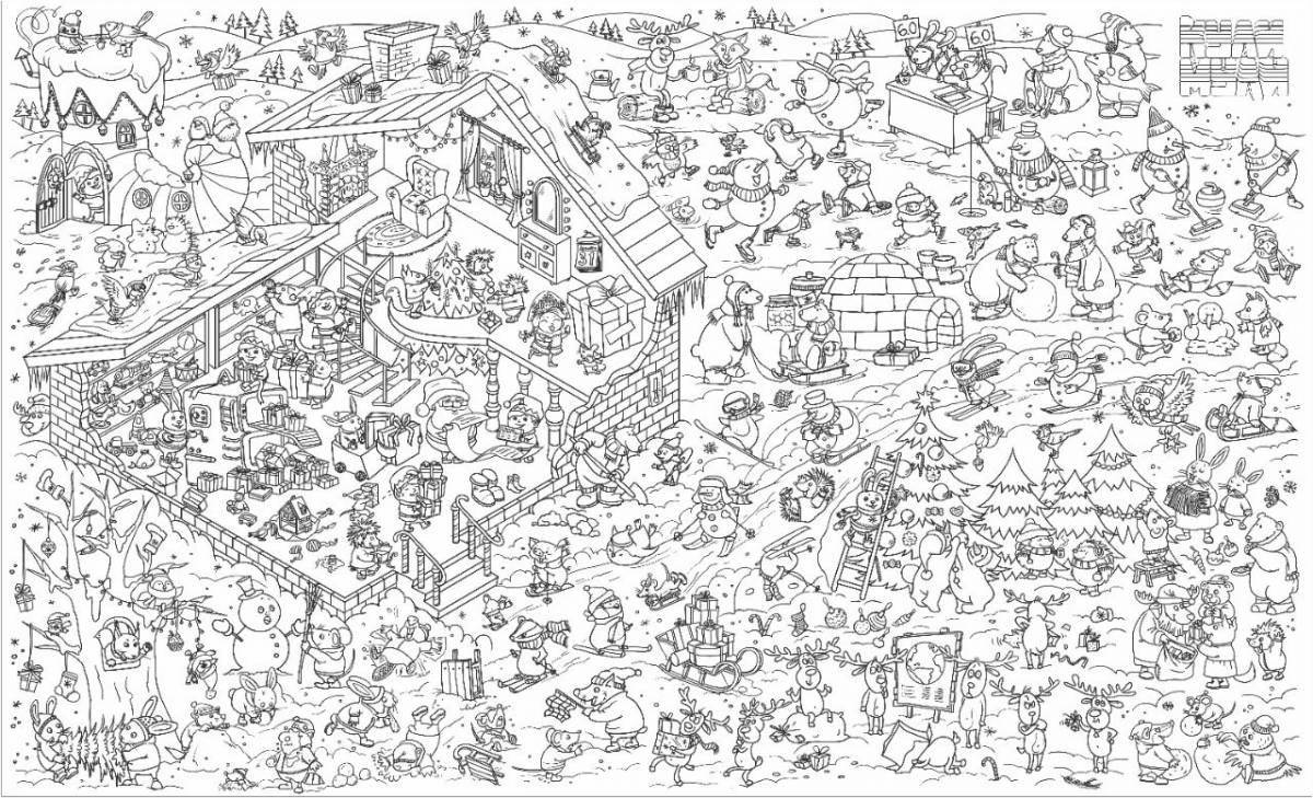 Funny giant coloring book for kids