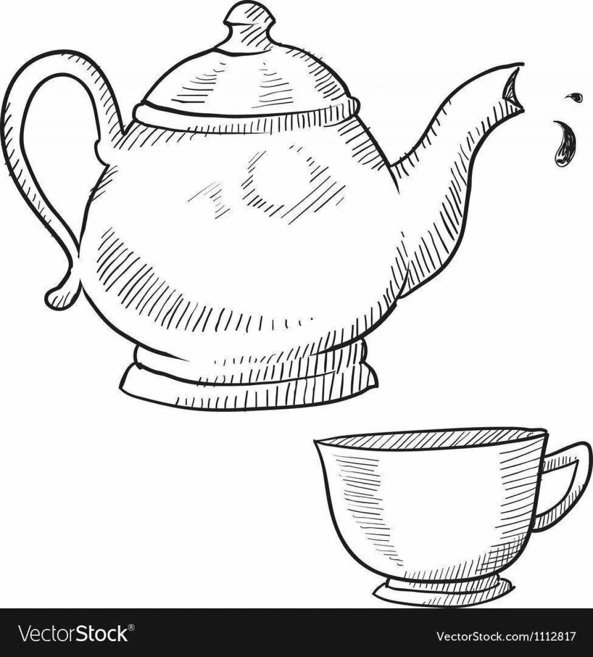 Чай нарисованный заварник