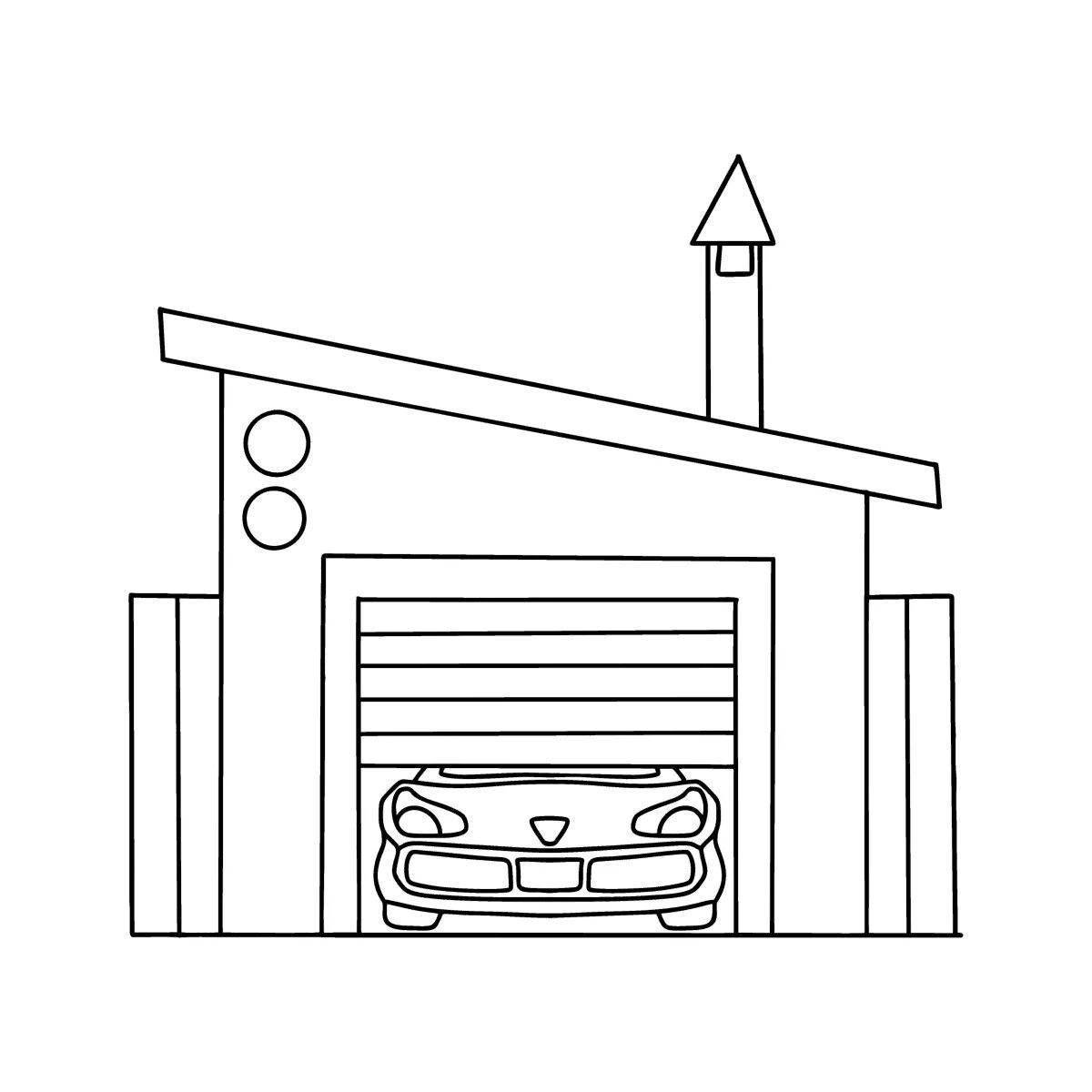 Как нарисовать гараж ребенку