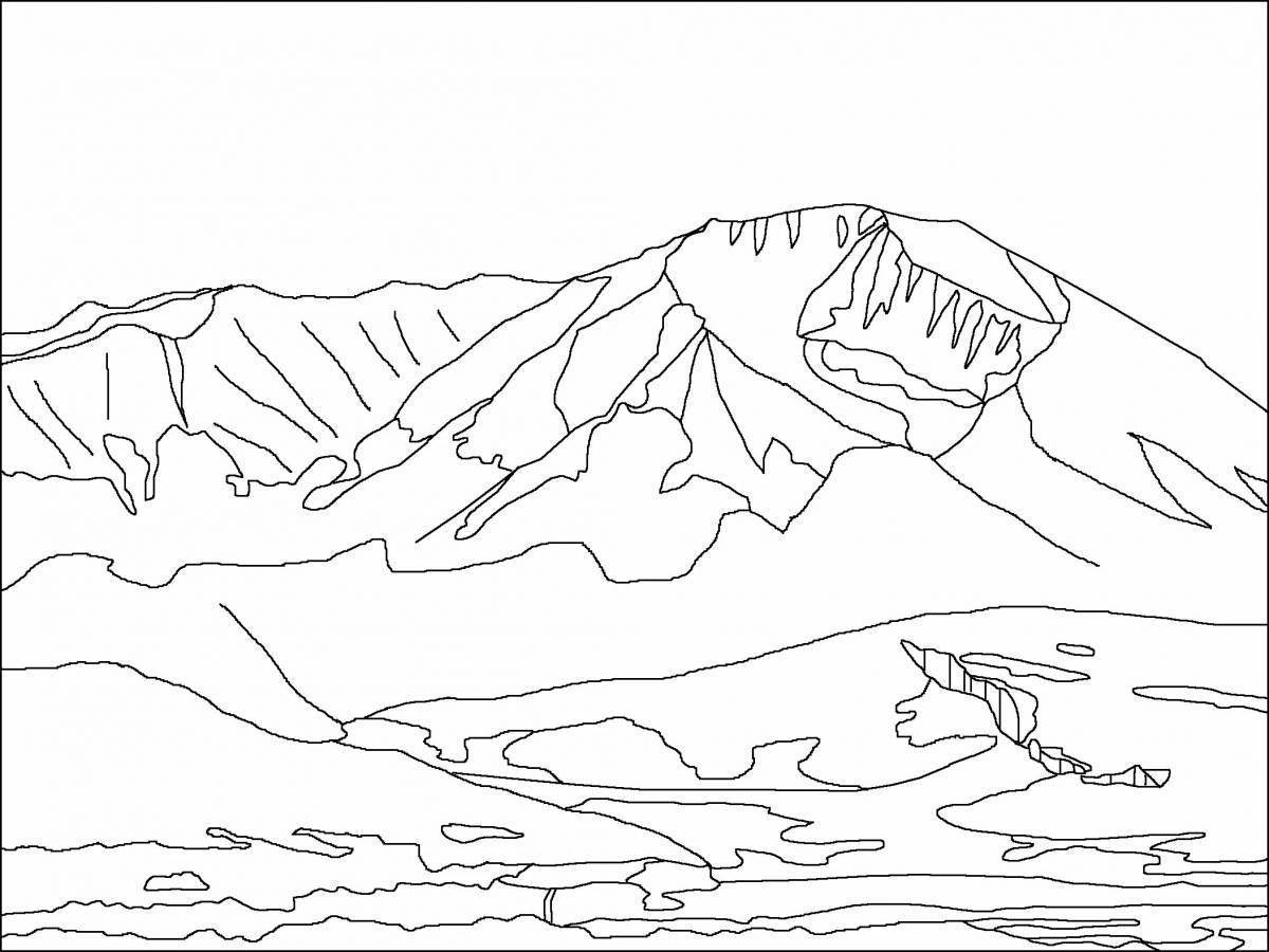 Гора Эльбрус раскраска