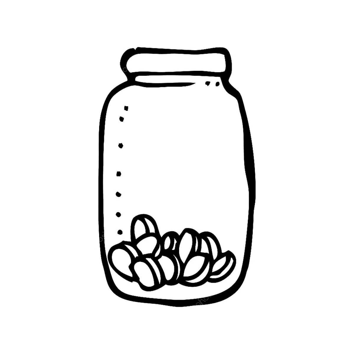 Coloring page playful jar of vitamins