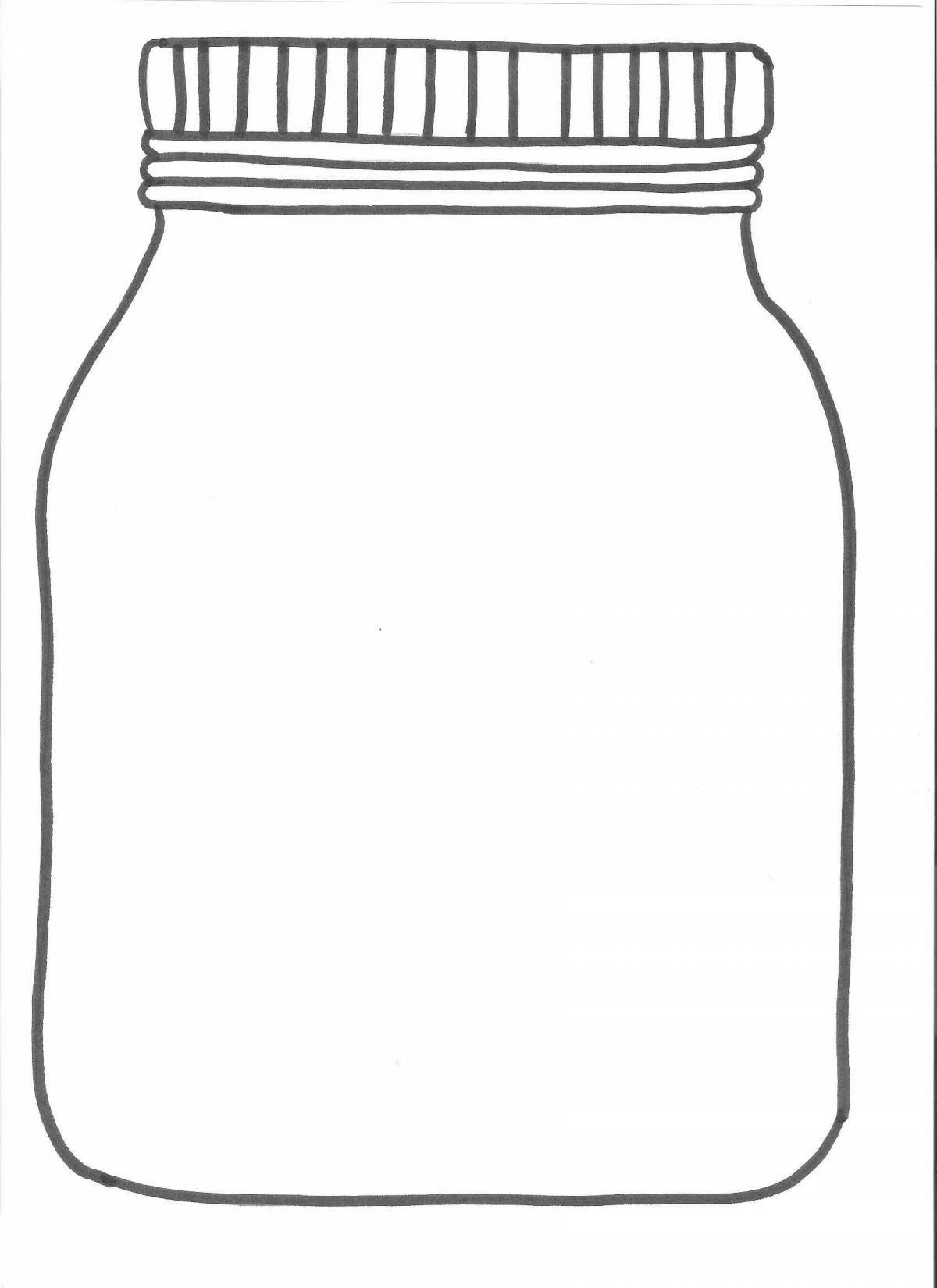 Glowing jar of vitamins coloring page