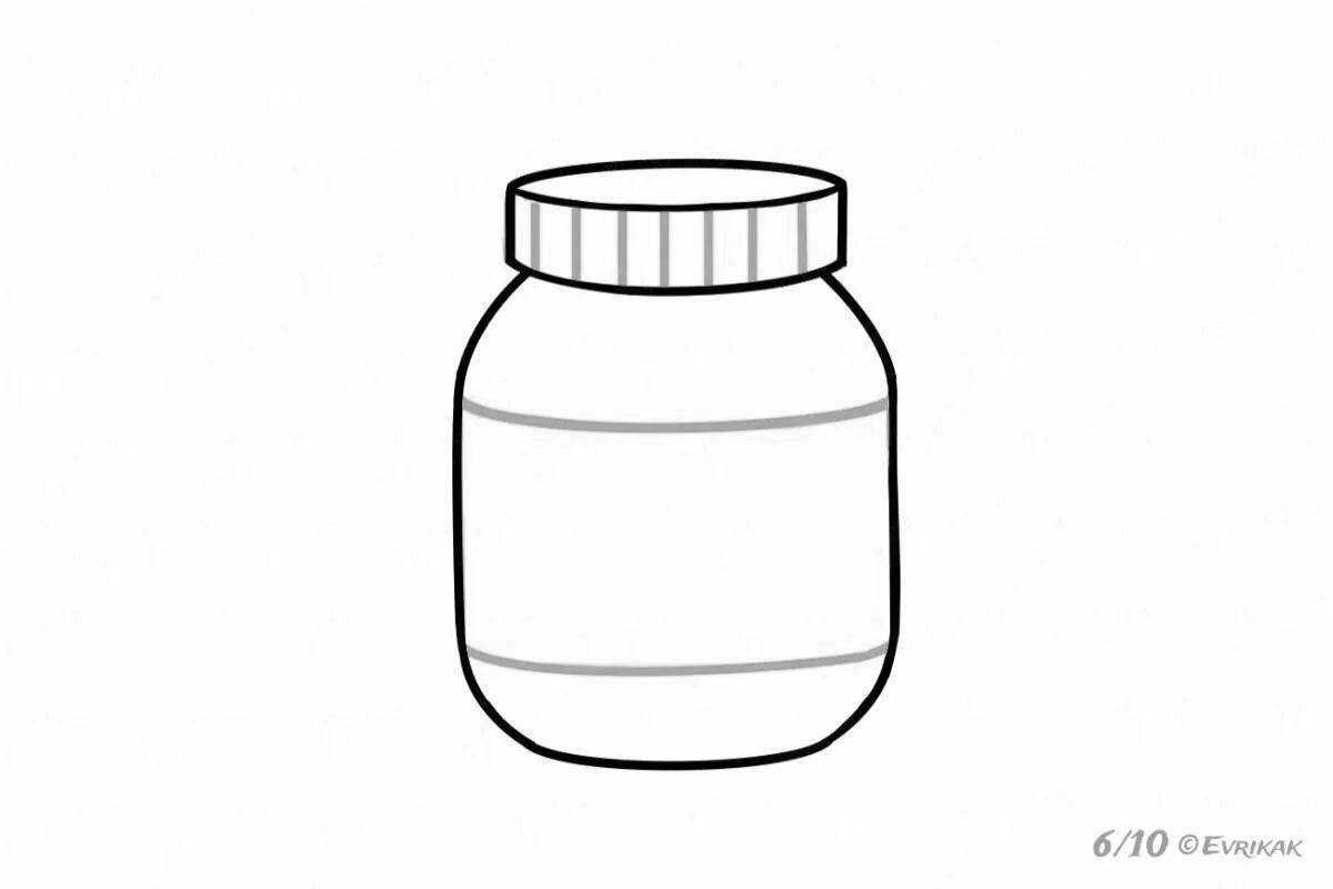 Coloring jar of sparkling vitamins