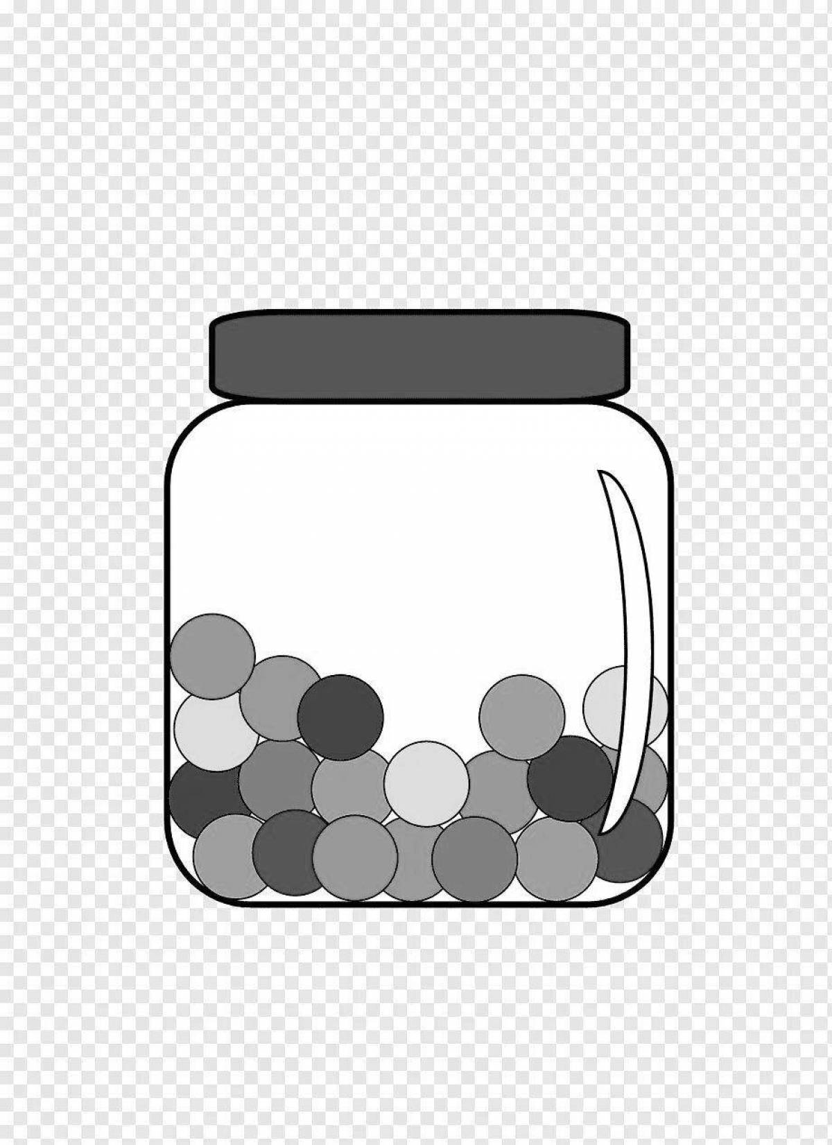 Coloring page elegant jar of vitamins