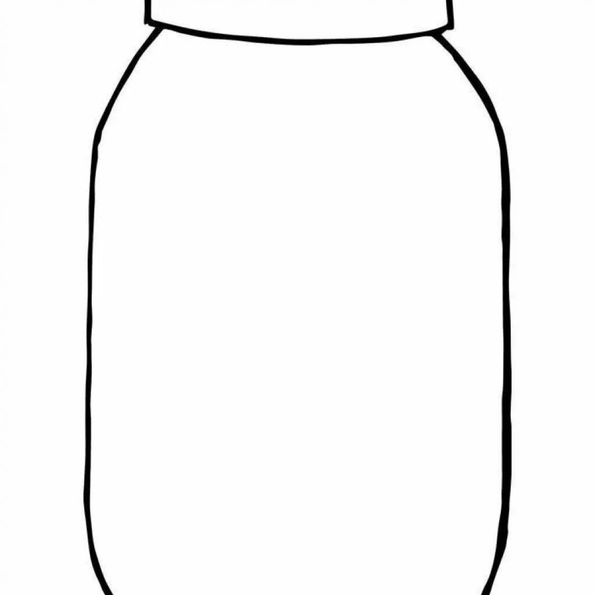 Coloring book decorated jar with vitamins