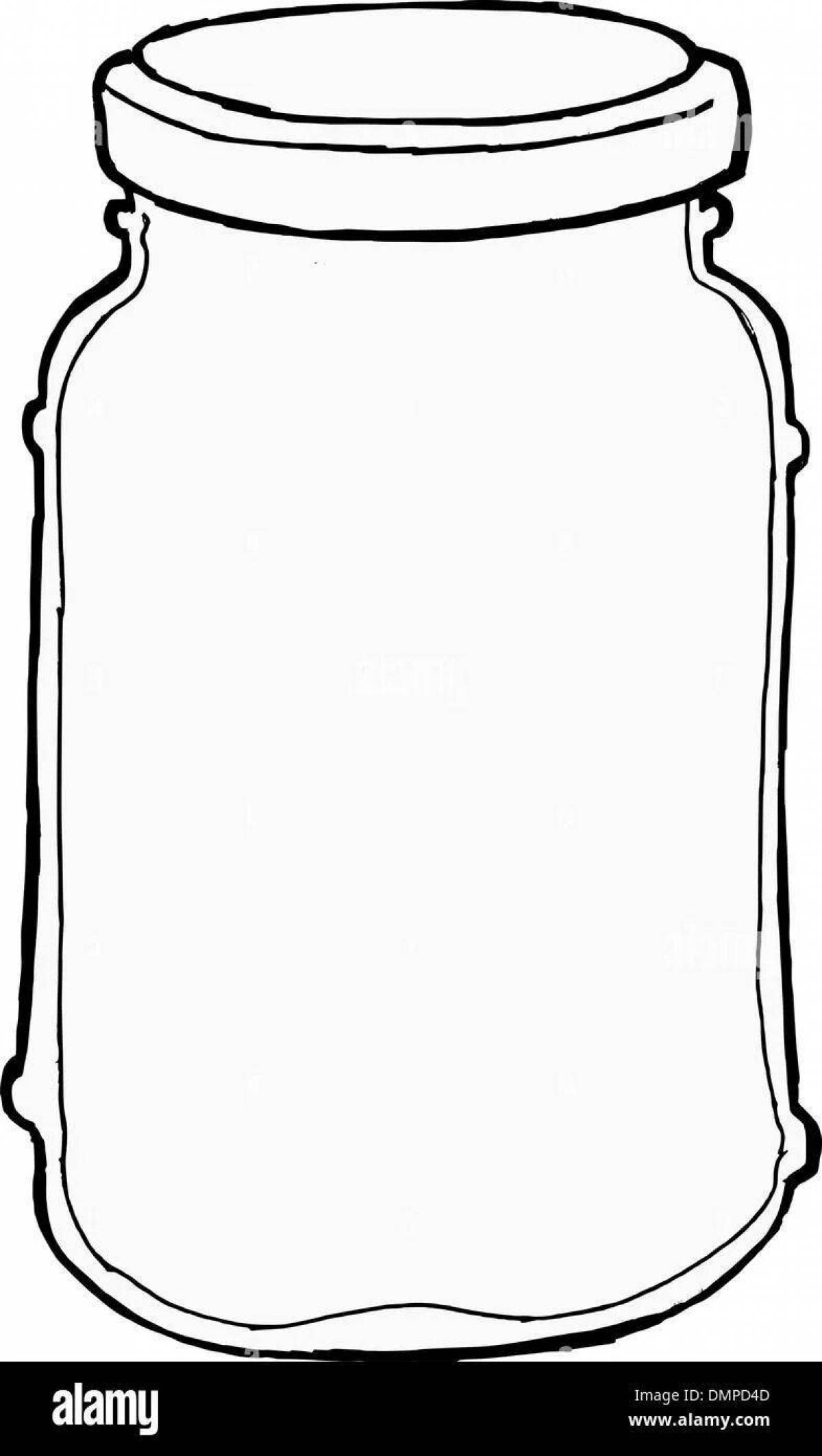 Coloring page unusual jar of vitamins