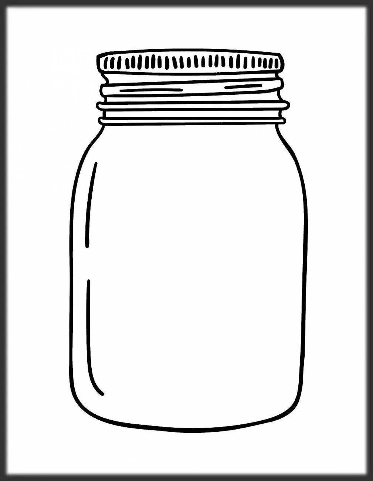 Coloring page charming jar of vitamins