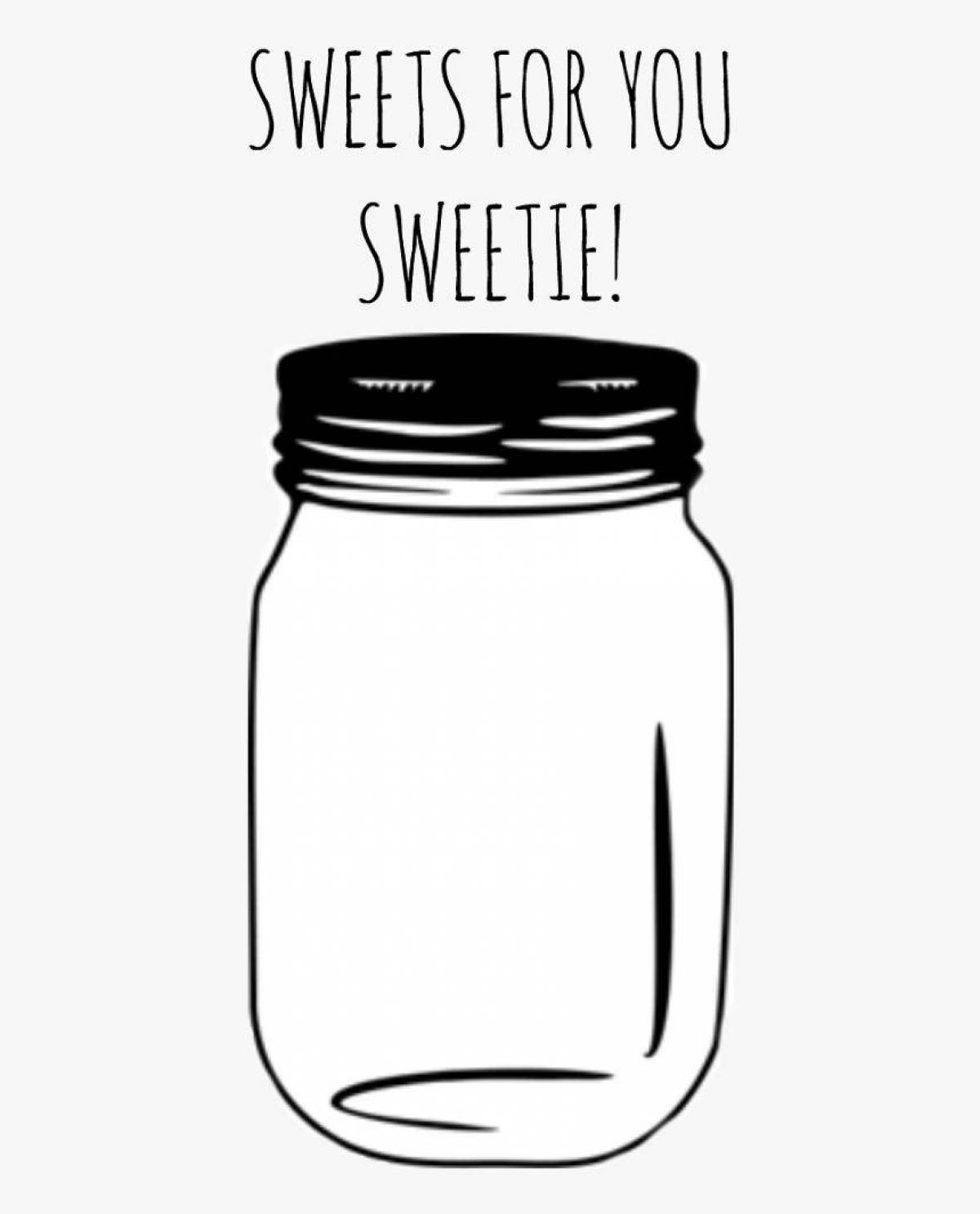 Coloring book sweet jar with vitamins